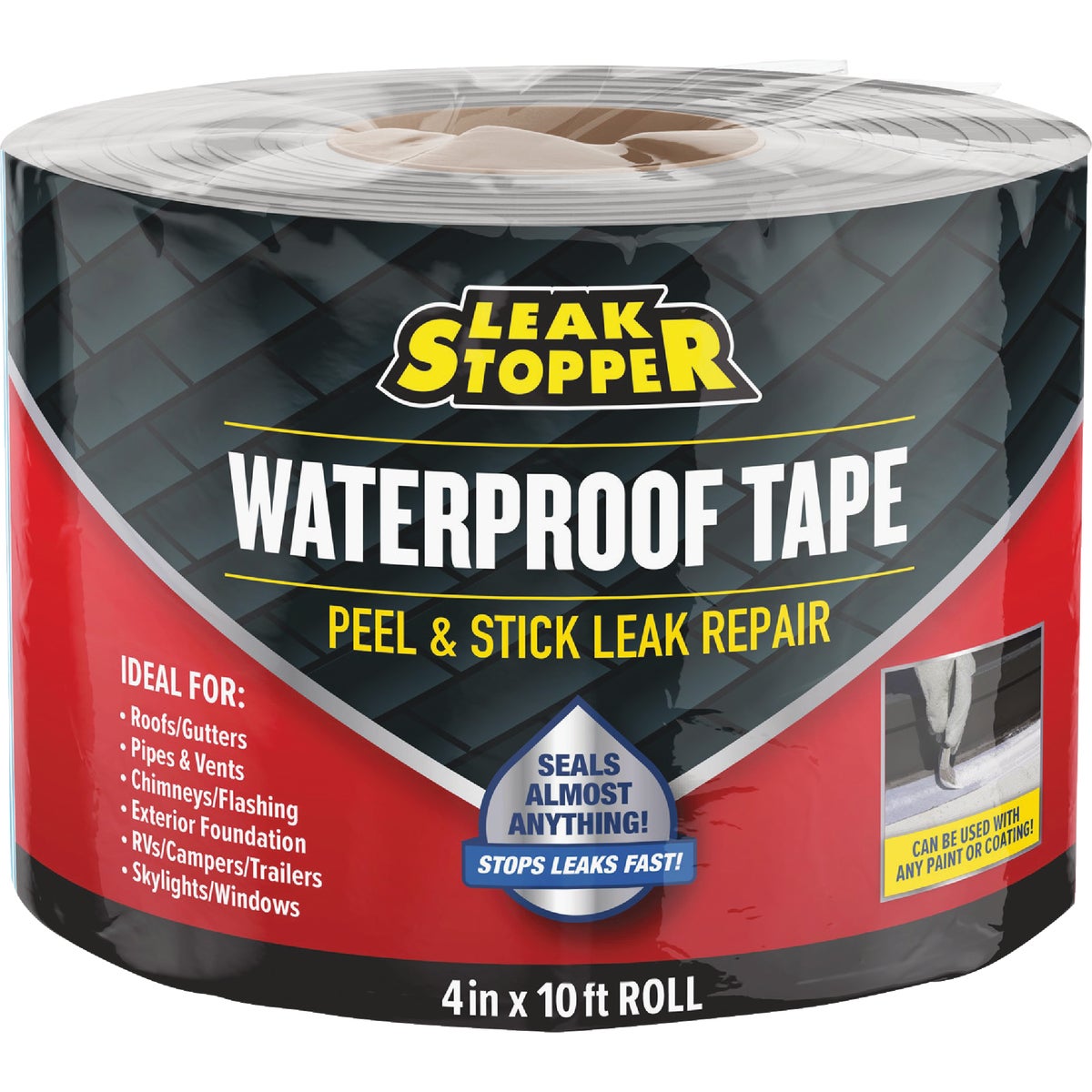 Leak Stopper Rubber Flexx 4 In. x 10 Ft. Waterproofing & Seam Tape