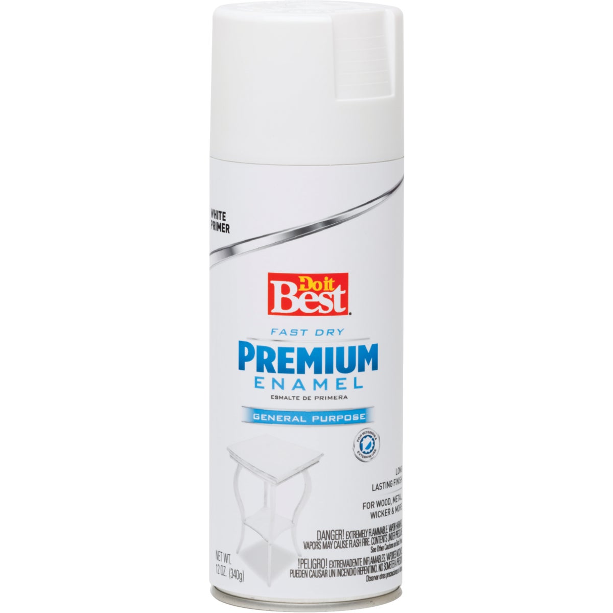 Do it Best Premium Enamel White 12 Oz. All-Purpose Spray Paint Primer