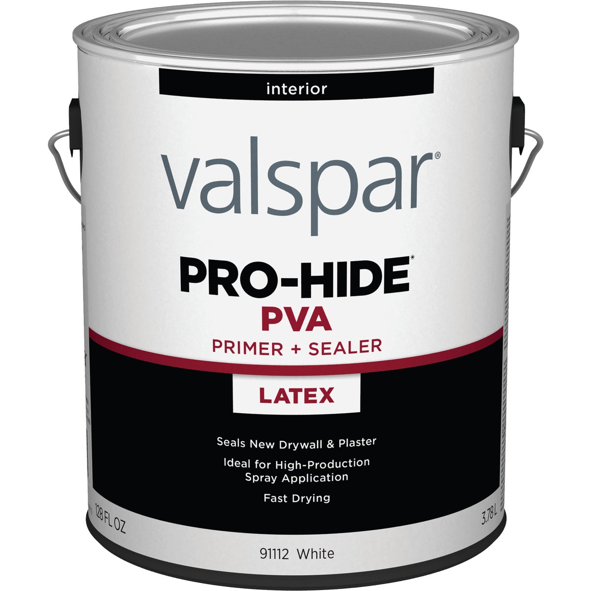 Valspar Pro-Hide PVA Interior Latex Drywall Primer, White, 1 Gal.