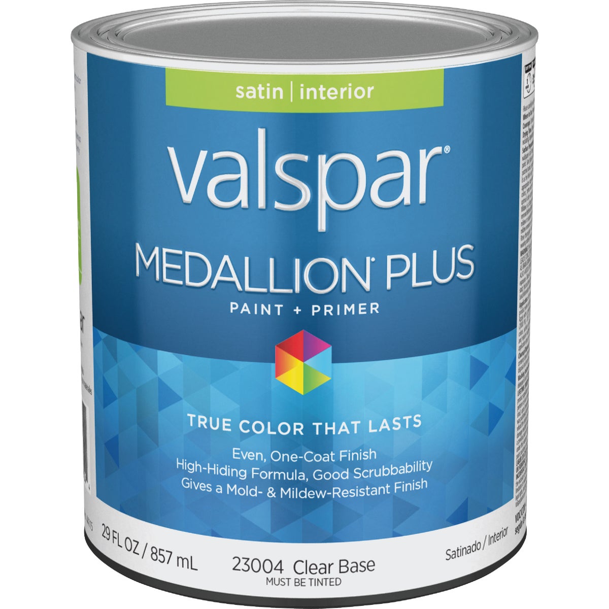  Valspar Medallion Plus Premium Paint & Primer Satin Interior Paint, Clear Base, 1 Qt.
