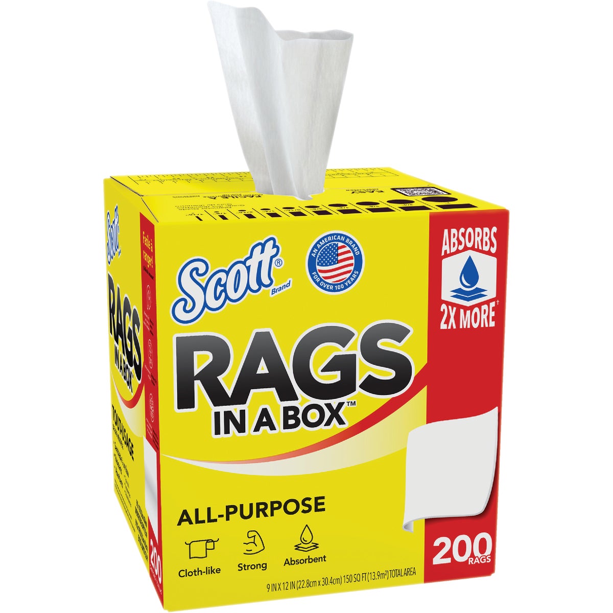 Scotts White Rags in a Box, 200-Ct.