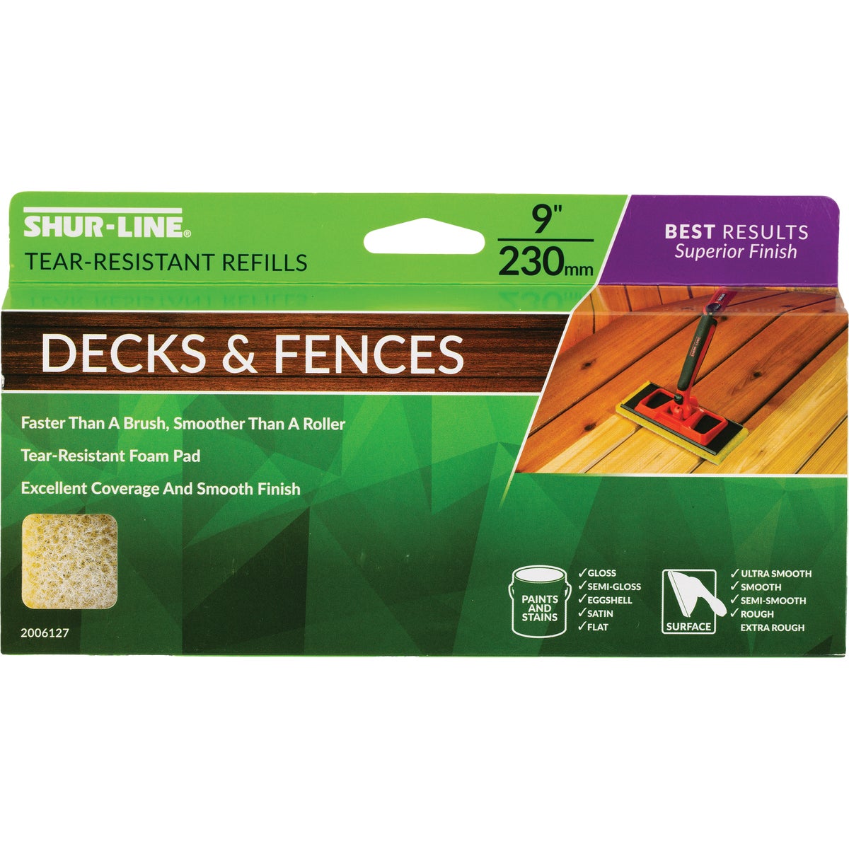 9″ DECK/FENCE REFILL PAD