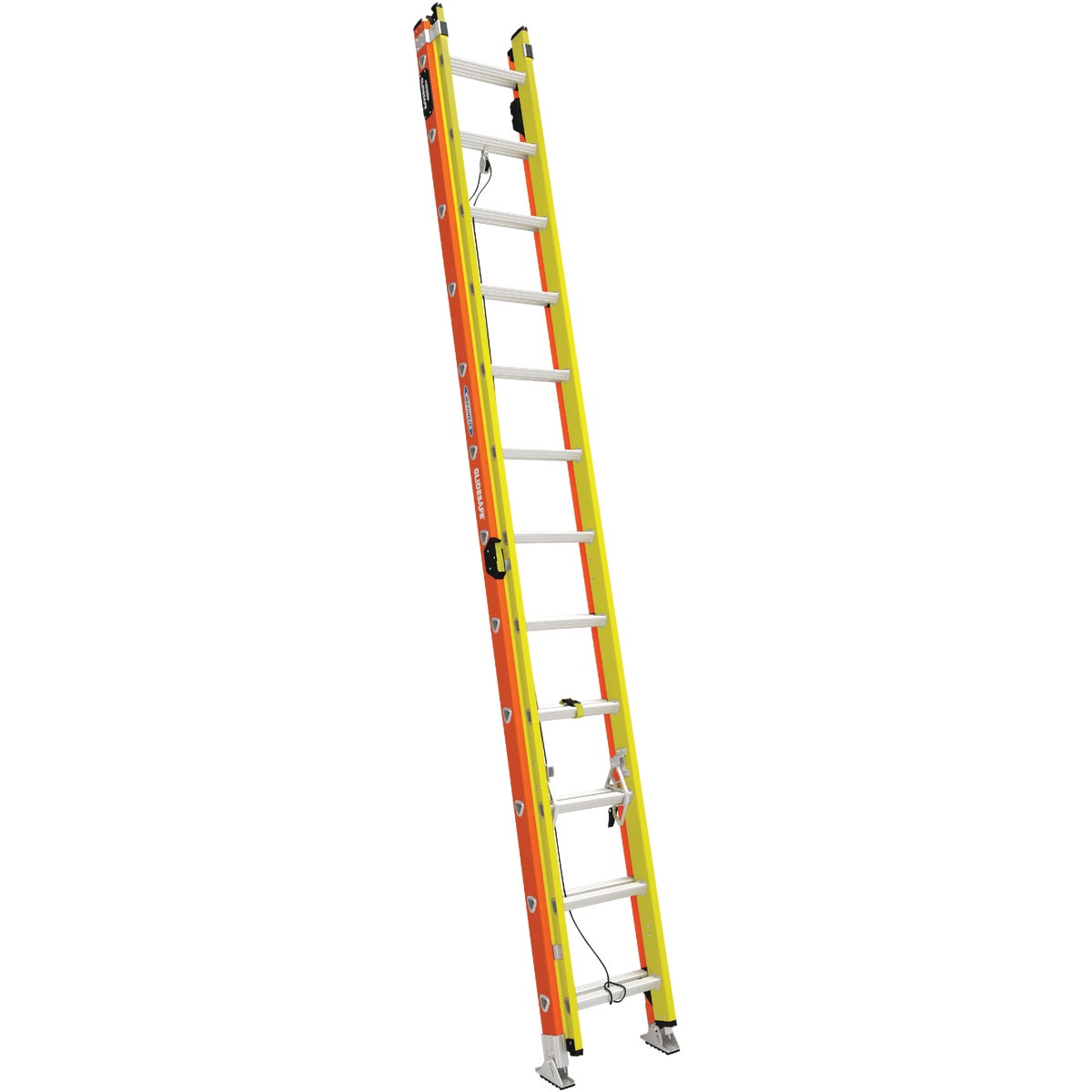 Werner GlideSafe 24 Ft. Fiberglass Tri-Rung Extension Ladder with 300 Lb. Load Capacity Type IA Duty Rating