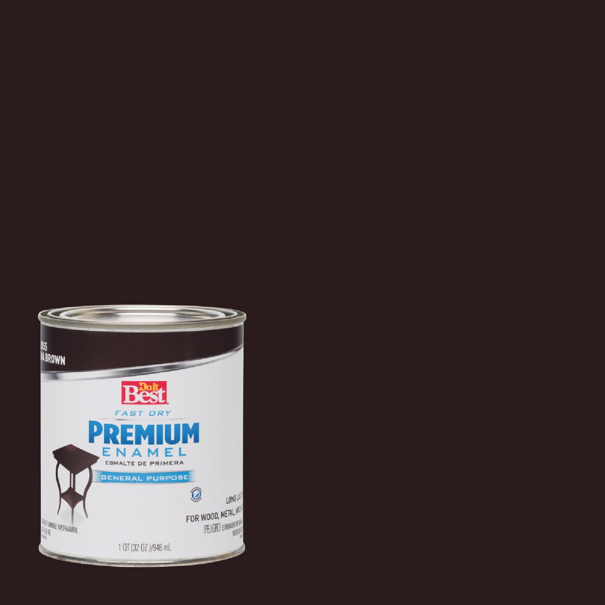 Do it Best Fast Dry Acrylic Latex Gloss Premium Enamel, Java Brown, 1 Qt.