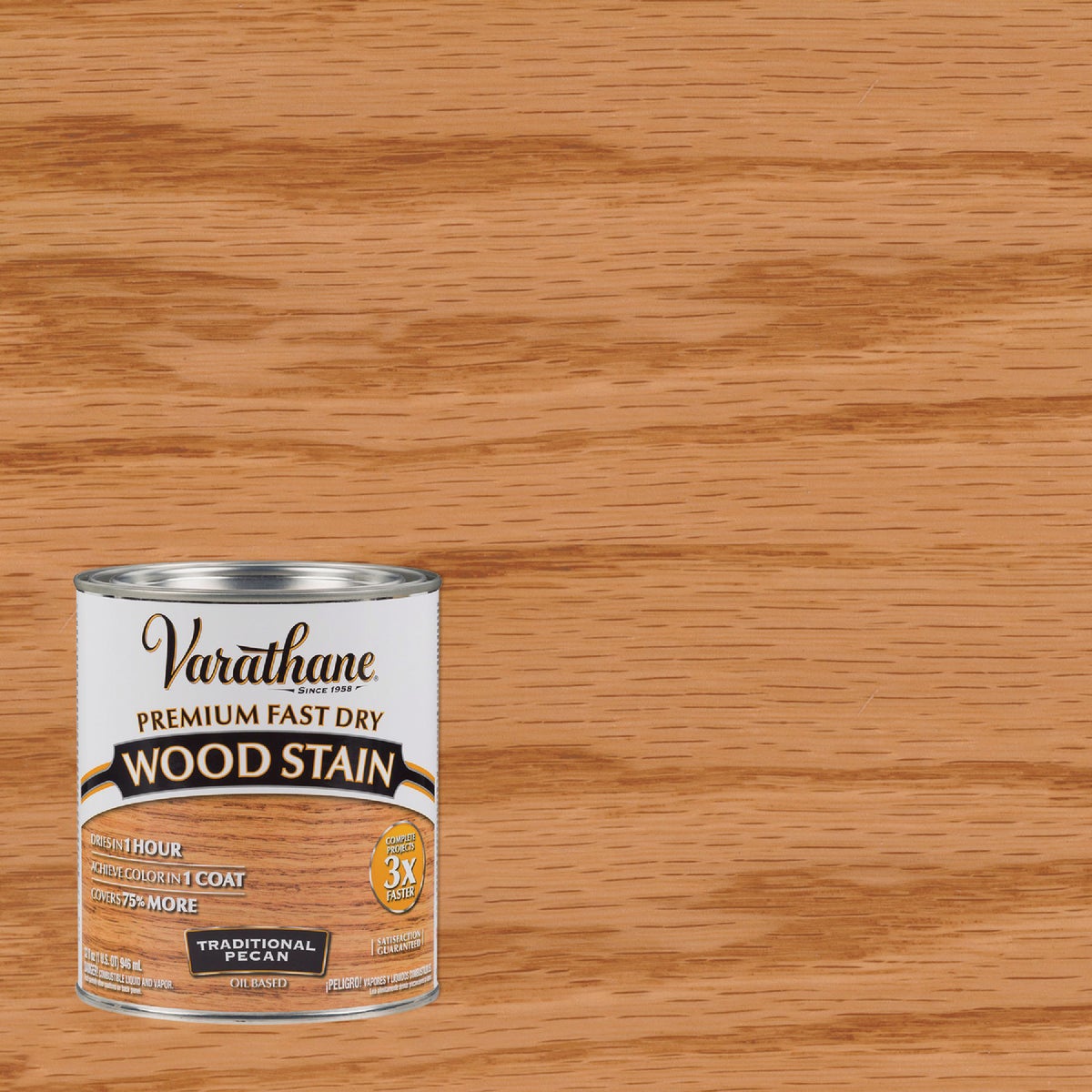 Varathane Fast Dry Traditional Pecan Urethane Modified Alkyd Interior Wood Stain, 1 Qt.