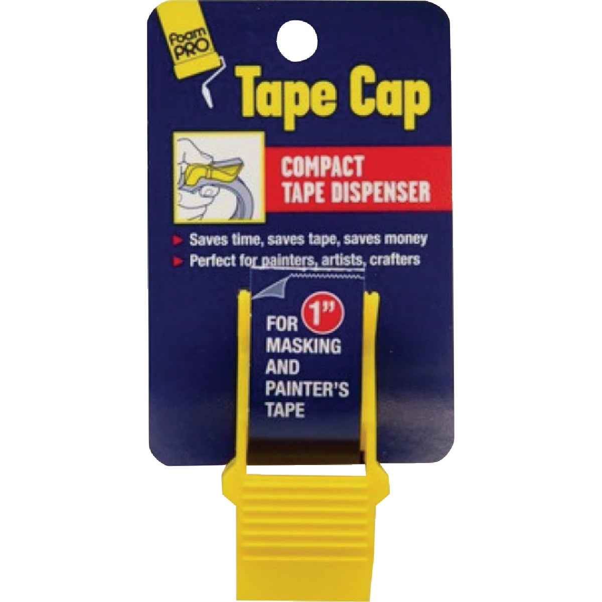 FoamPro 1 In. Tape Cap Compact Masking Tape Dispenser