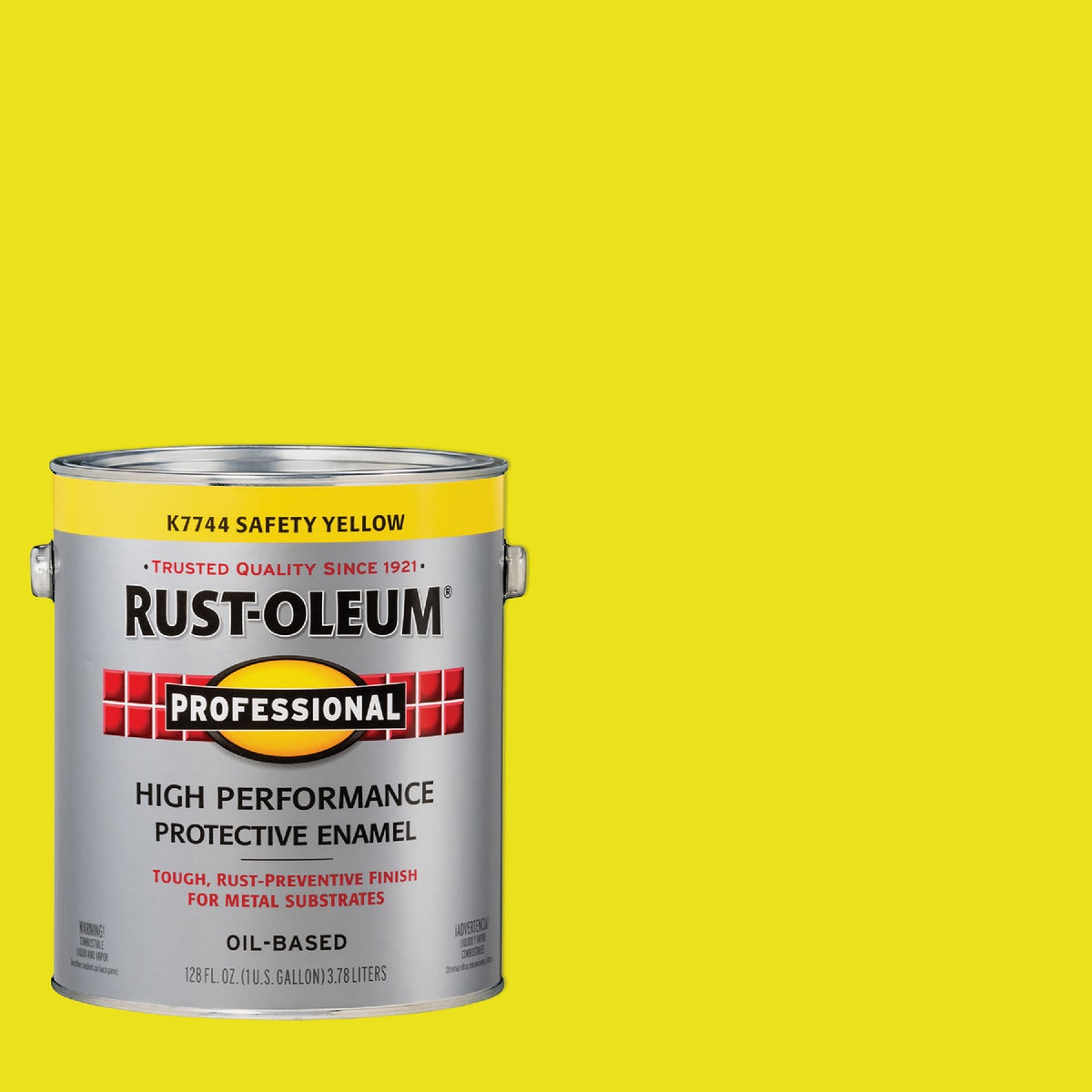 Rust-Oleum Professional Oil-Based Gloss VOC Formula Rust Control Enamel, Safety Yellow, 1 Gal.