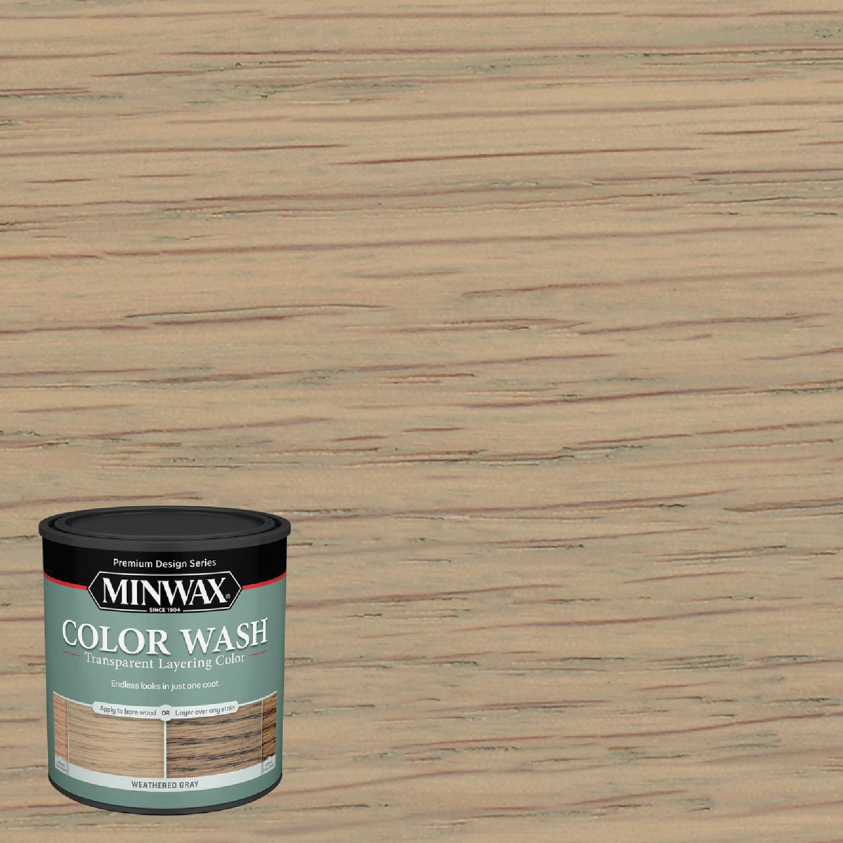 Minwax Color Wash Transparent Layering Color, Weathered Gray, 1 Qt.