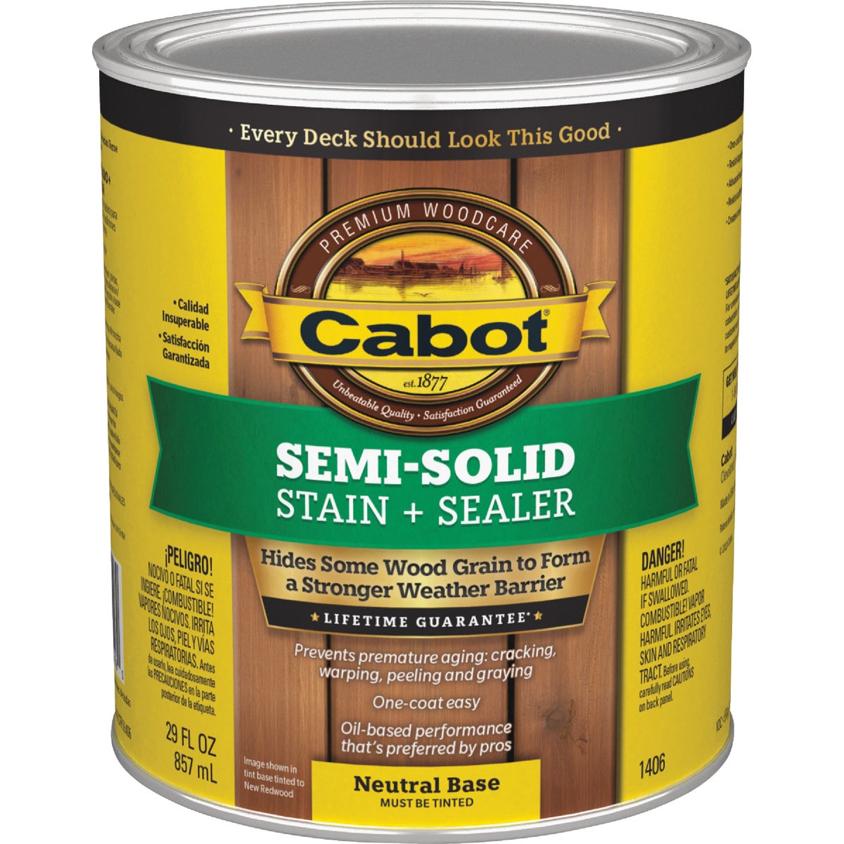 Cabot Semi-Solid Stain + Sealer, 1 Qt.