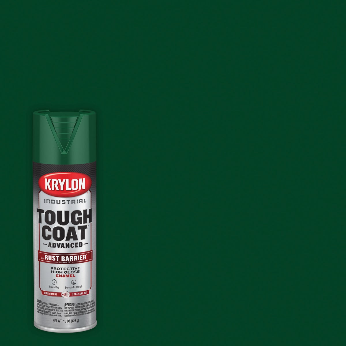 Krylon Industrial Tough Coat 15 Oz. Gloss Dark Green Rust Barrier Spray Enamel