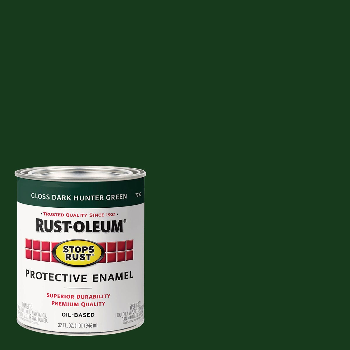 Rust-Oleum Stops Rust Oil Based Gloss Protective Rust Control Enamel, Dark Hunter Green, 1 Qt.
