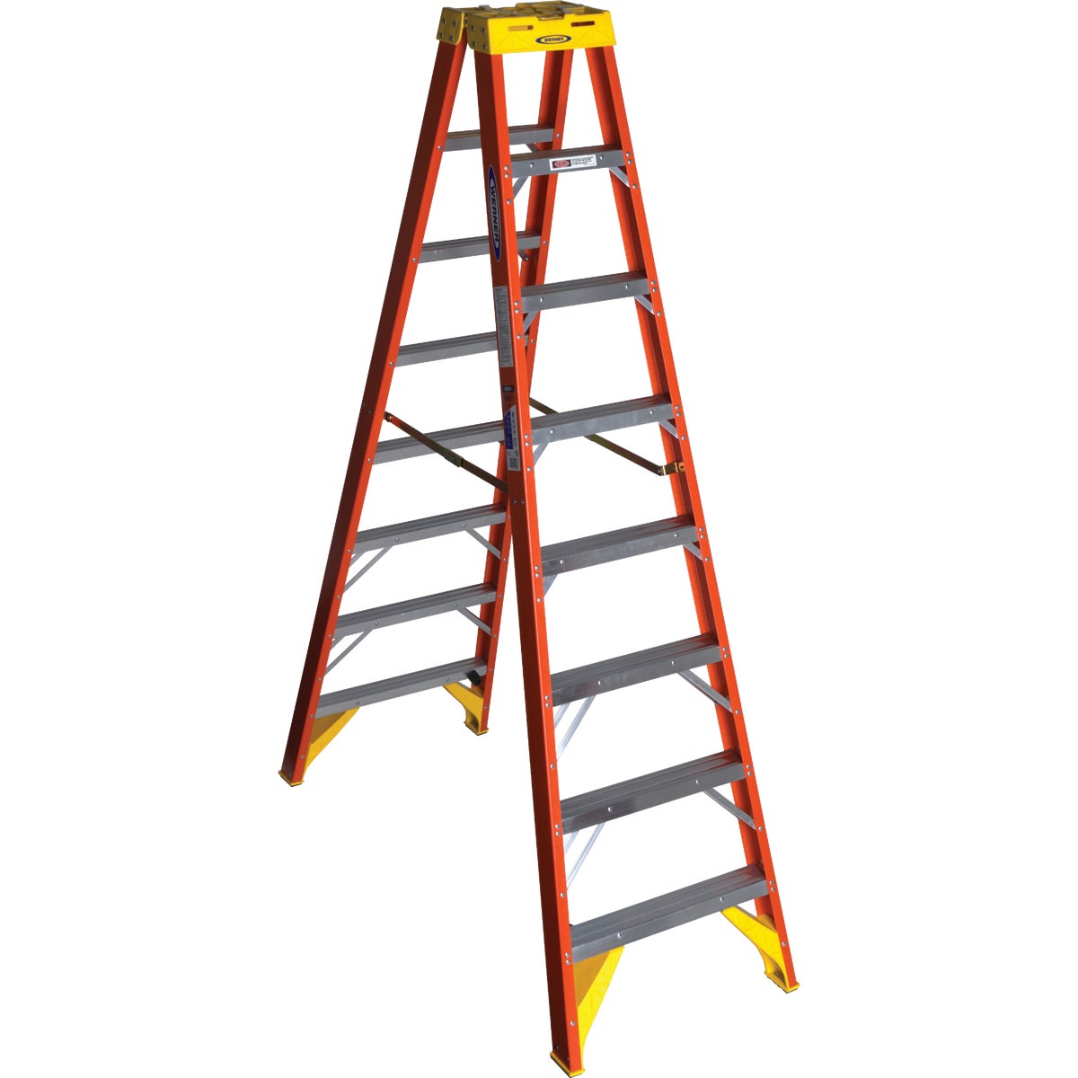 Werner 8 Ft. Fiberglass Twin Step Step Ladder with 300 Lb. Load Capacity Type IA Ladder Rating