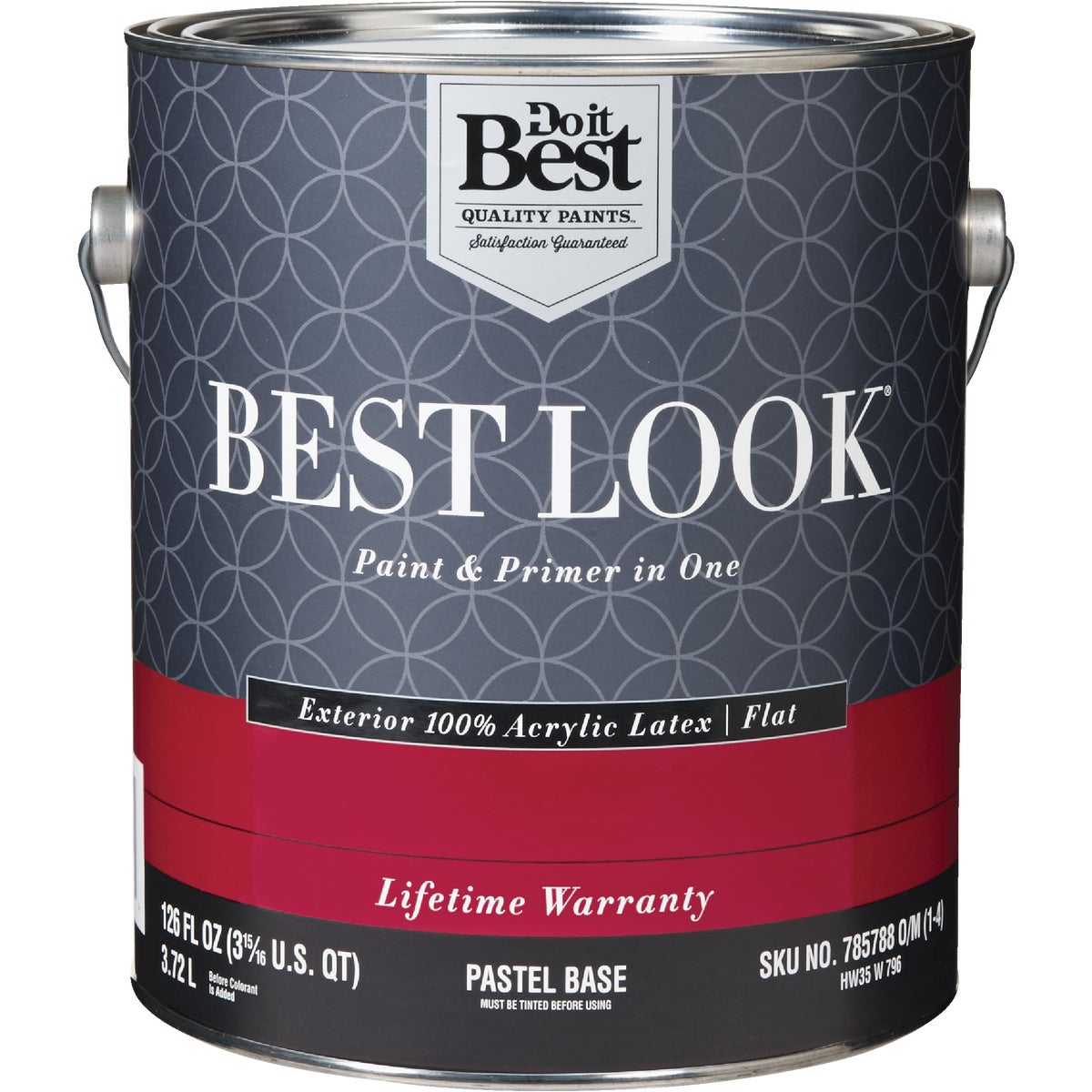 Best Look 100% Acrylic Latex Premium Paint & Primer In One Flat Exterior House Paint, Pastel Base, 1 Gal.