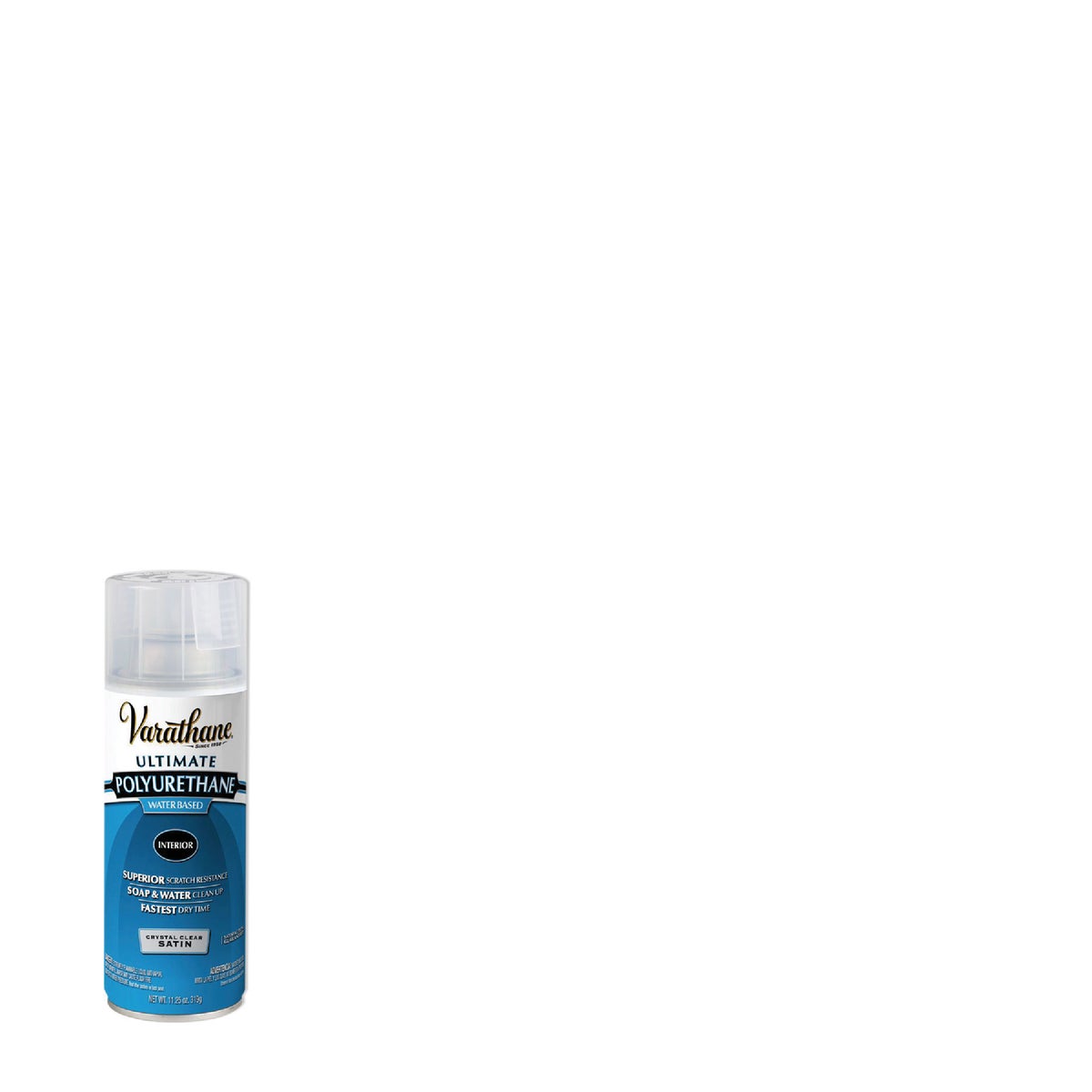 Varathane Satin Clear Interior Water-Based Spray Polyurethane, 11.25 Oz.