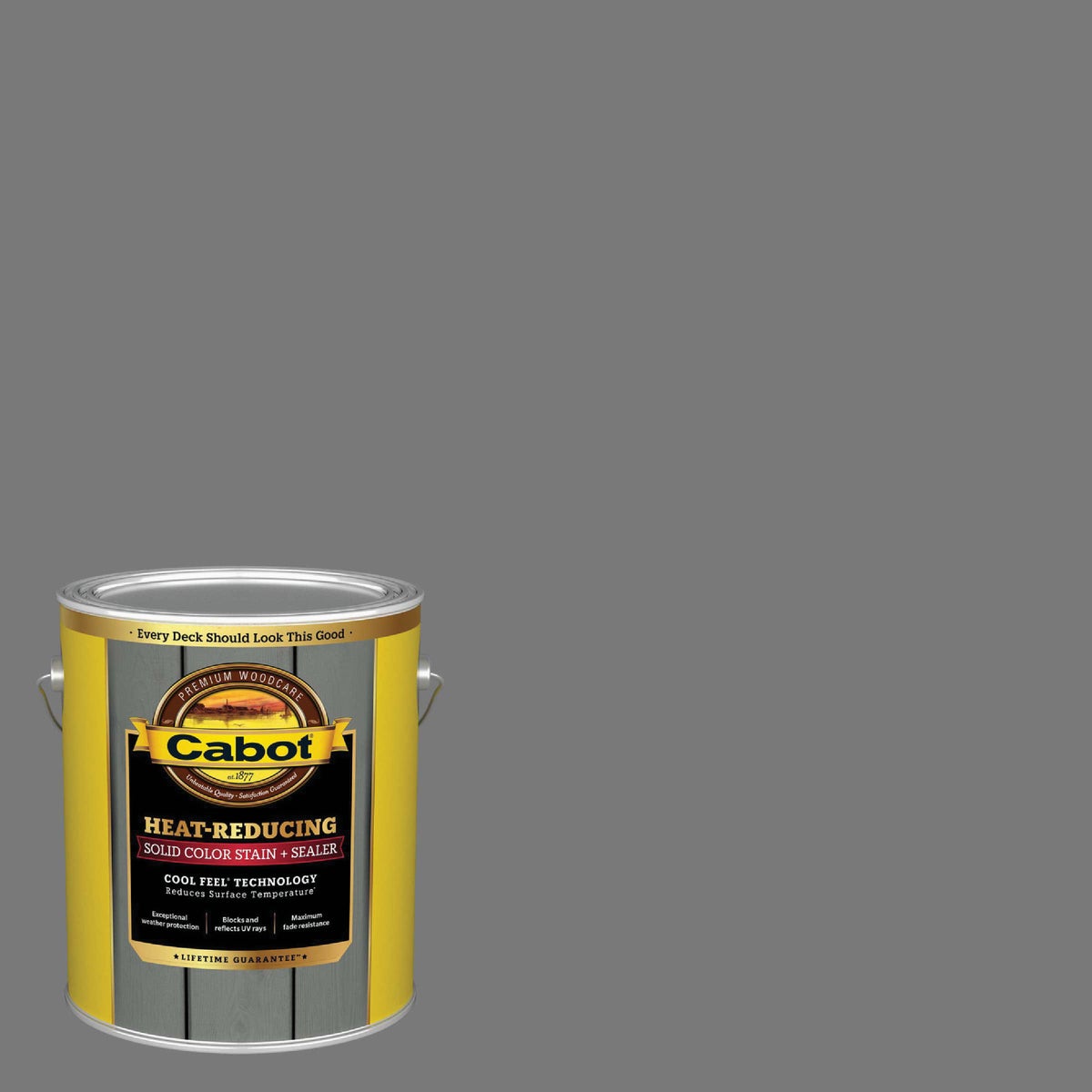 Cabot Heat-Reducing Solid Color Stain + Sealer with Cool Feel Technology, Hampton Gray, 1 Gal.
