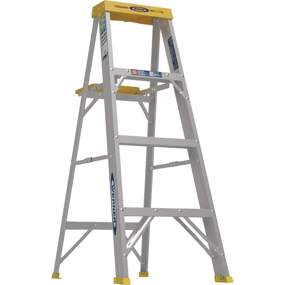 Werner 4 Ft. Aluminum Step Ladder with 225 Lb. Load Capacity Type II Ladder Rating