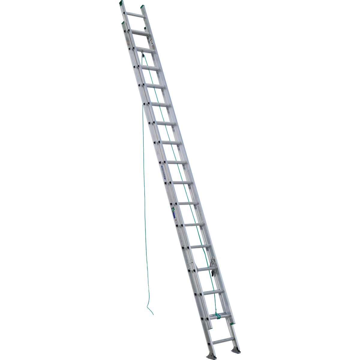 Werner 32 Ft. Aluminum Extension Ladder with 225 Lb. Load Capacity Type II Duty Rating