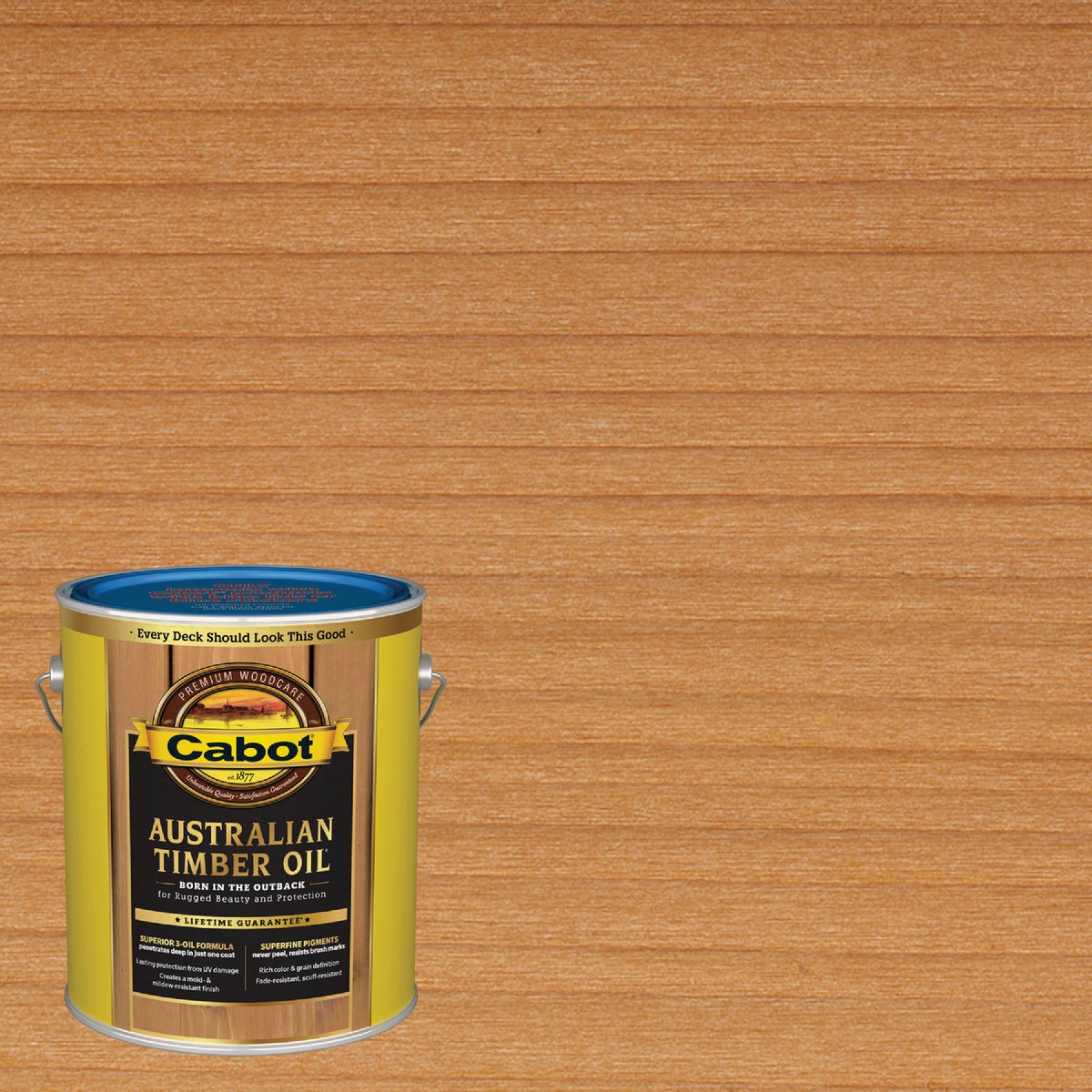 Cabot Australian Timber Oil Water Reducible Translucent Exterior Oil Finish, Amberwood, 1 Gal.