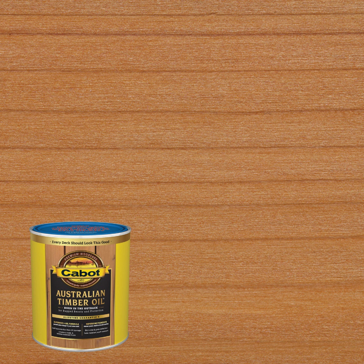 Cabot Australian Timber Oil Water Reducible Translucent Exterior Oil Finish, Honey Teak, 1 Qt.