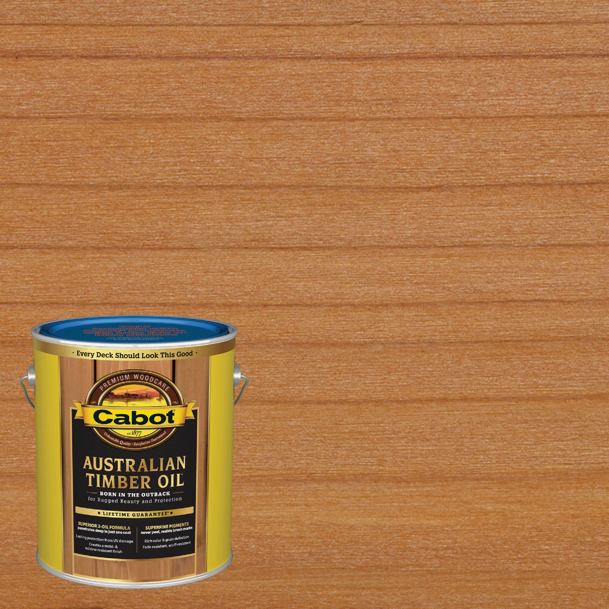 Cabot Australian Timber Oil Water Reducible Translucent Exterior Oil Finish, Honey Teak, 1 Gal.