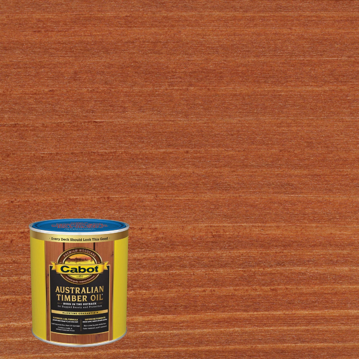 Cabot Australian Timber Oil Water Reducible Translucent Exterior Oil Finish, Mahogany Flame, 1 Qt.