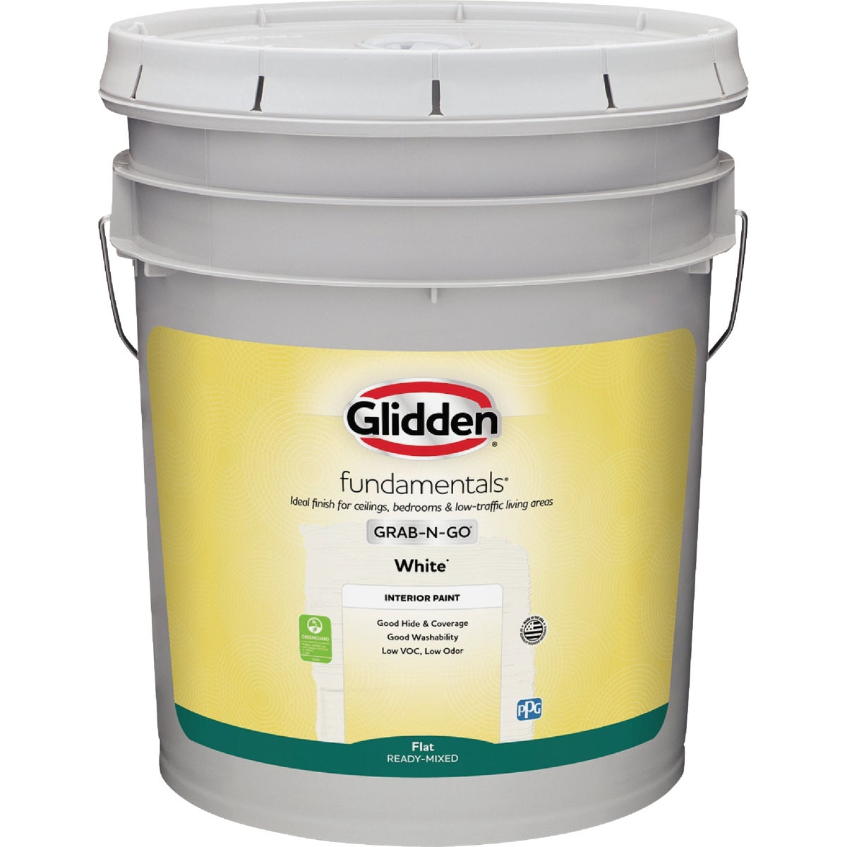 Glidden Fundamentals Grab-N-Go White Flat 5 Gallon