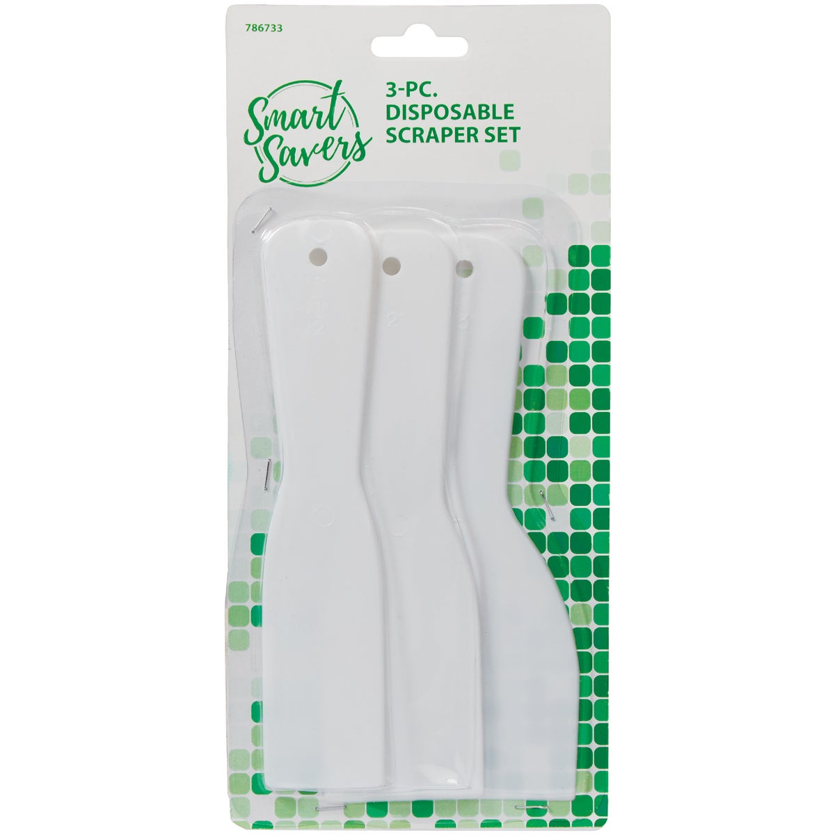 Smart Savers Plastic Disposable Putty Knife Scraper Set, (3-Piece)
