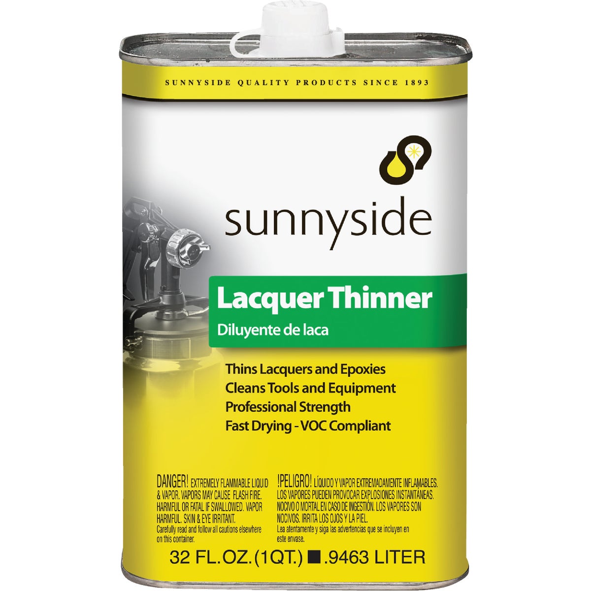 Sunnyside Low VOC Lacquer Thinner, Quart
