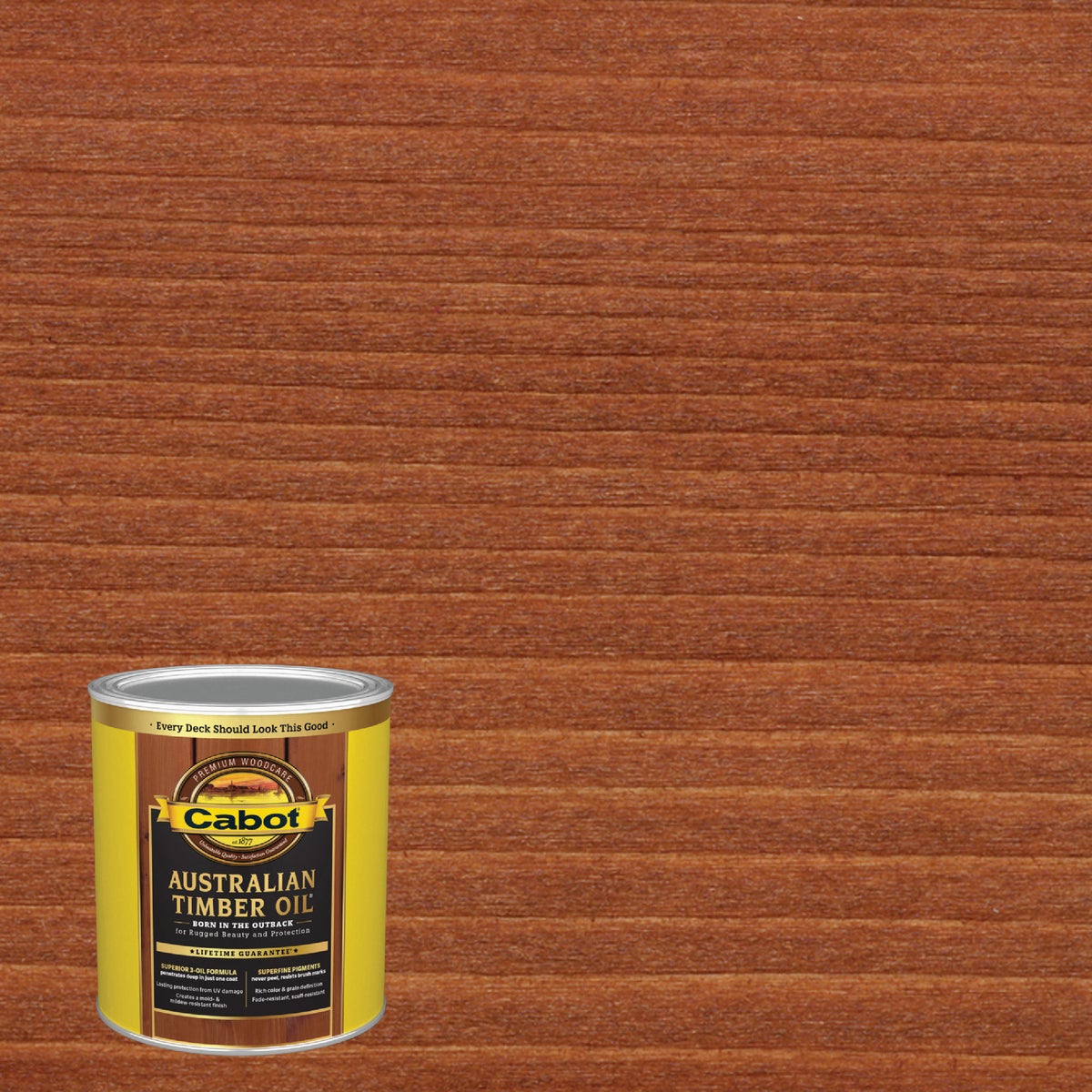 Cabot Australian Timber Oil Translucent Exterior Oil Finish, Jarrah Brown, 1 Qt.