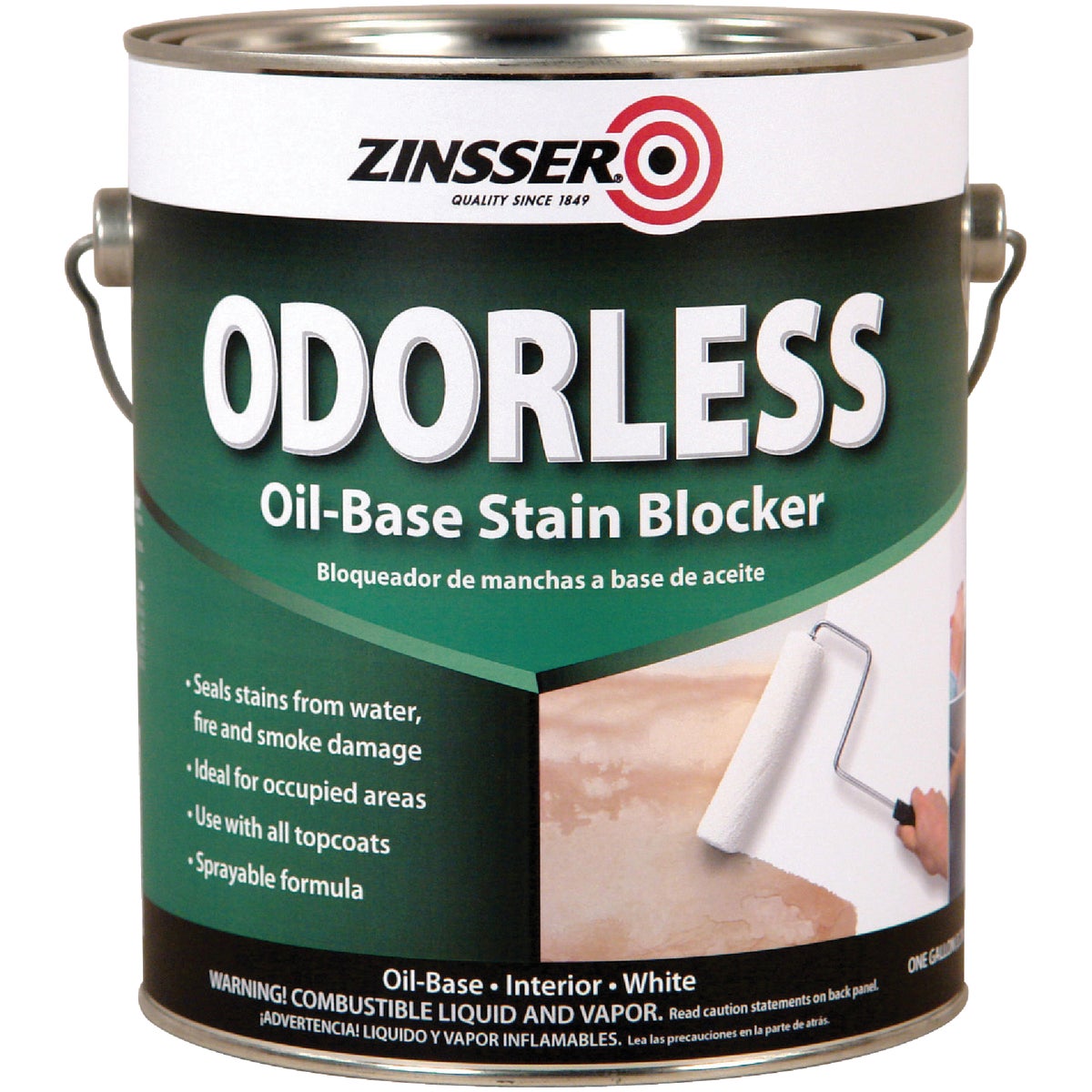 Zinsser Odorless Oil-Based Interior Stain Blocker, White, 1 Gal.