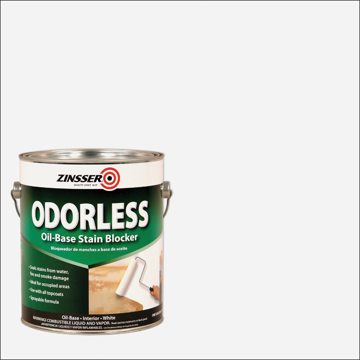 Zinsser Odorless Oil-Based Interior Stain Blocker, White, 1 Gal.