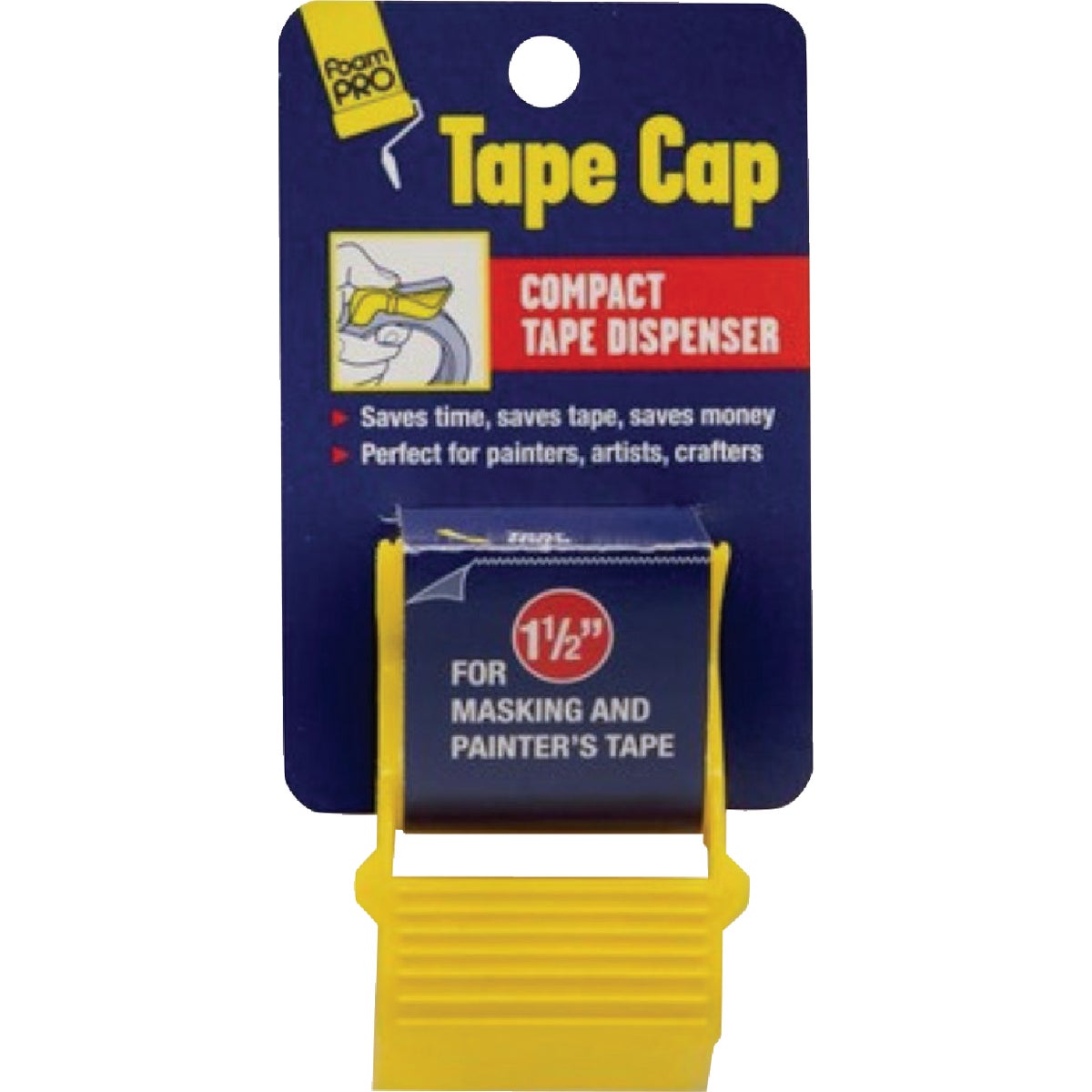 FoamPro 1-1/2 In. Tape Cap Compact Masking Tape Dispenser