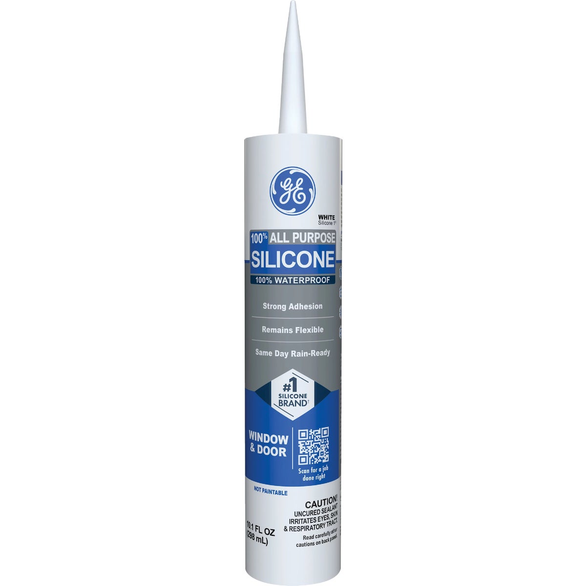 GE All Purpose Silicone 1 Sealant, White, 10.1 Oz.