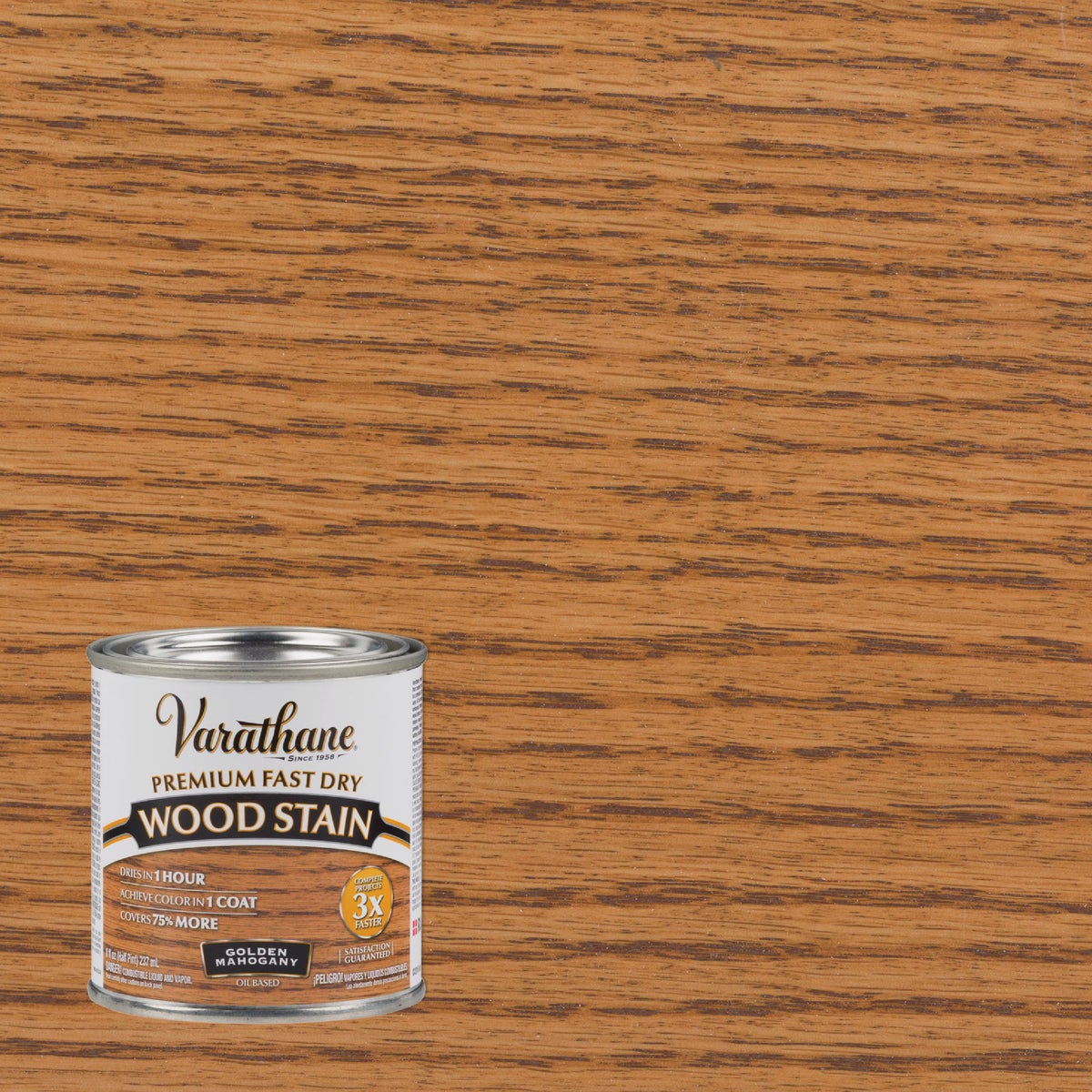 Varathane Fast Dry Golden Mahogany Urethane Modified Alkyd Interior Wood Stain, 1/2 Pt.