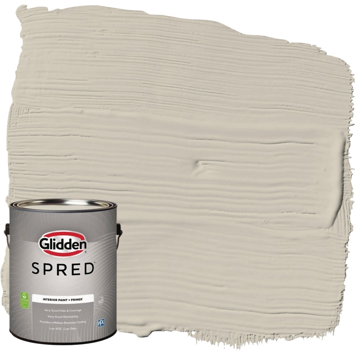 Glidden Spred Interior Grab-N-Go Paint + Primer Eggshell Paint, Storm's Coming, 1 Gal.