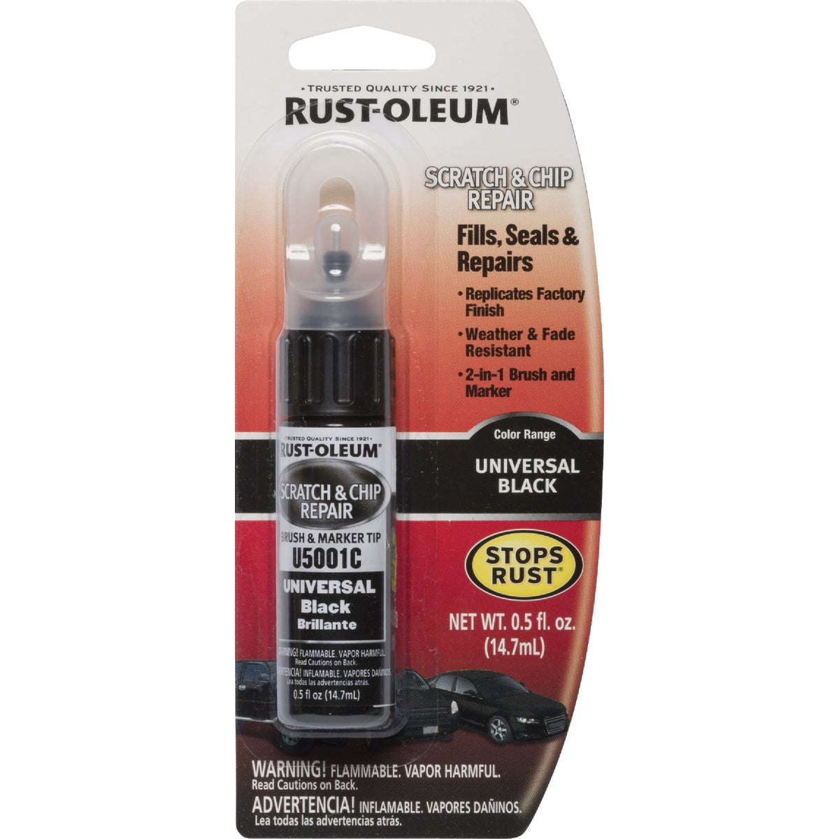 Rust-Oleum Automotive 0.5 Oz. Universal Black Scratch & Chip Repair Marker
