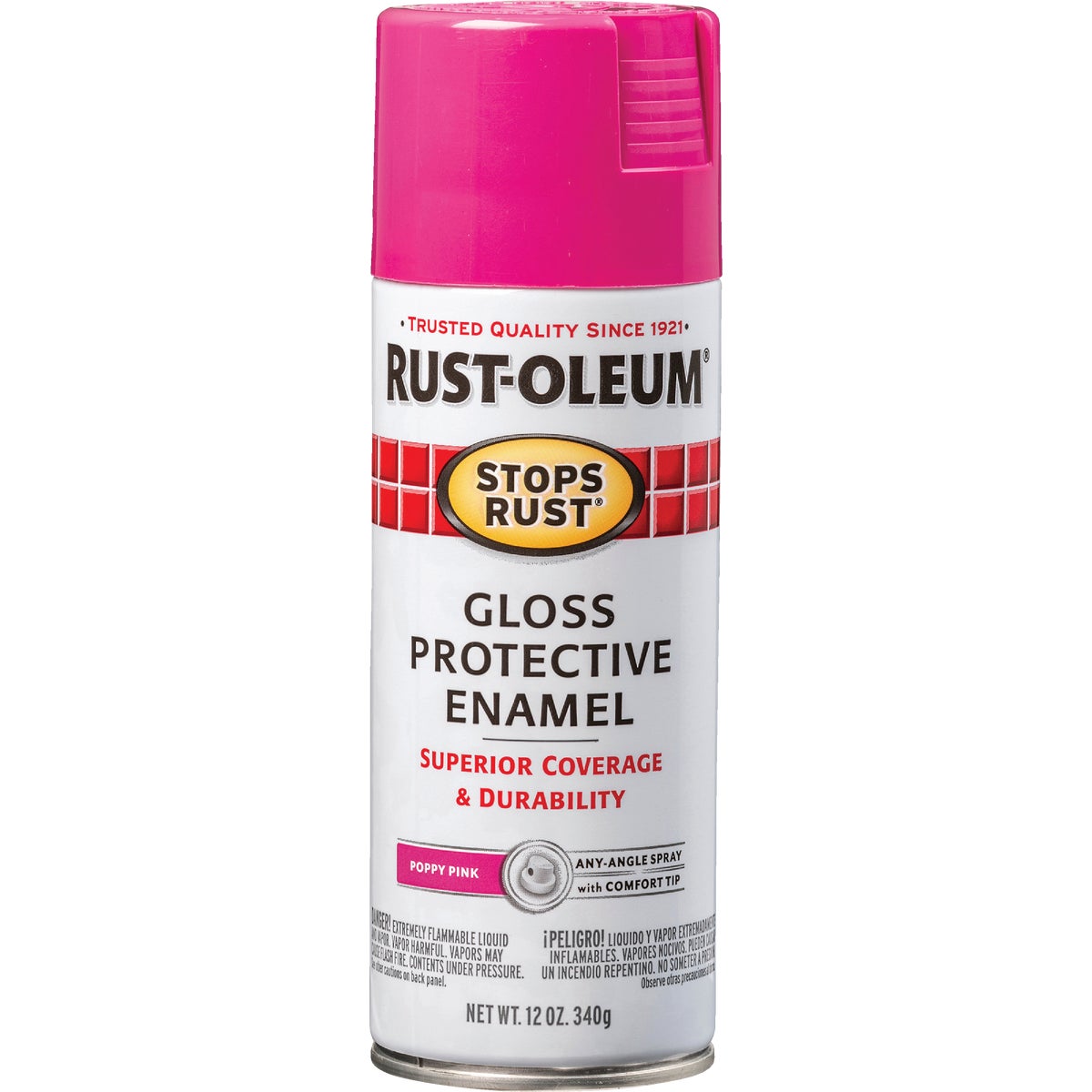 Rust-Oleum Stops Rust 12 Oz. Gloss Poppy Pink Spray Paint Protective Enamel
