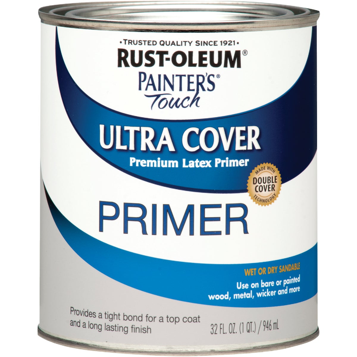 Rust-Oleum Painter's Touch Ultra Cover Latex Interior/Exterior Primer, Gray, 1 Qt.