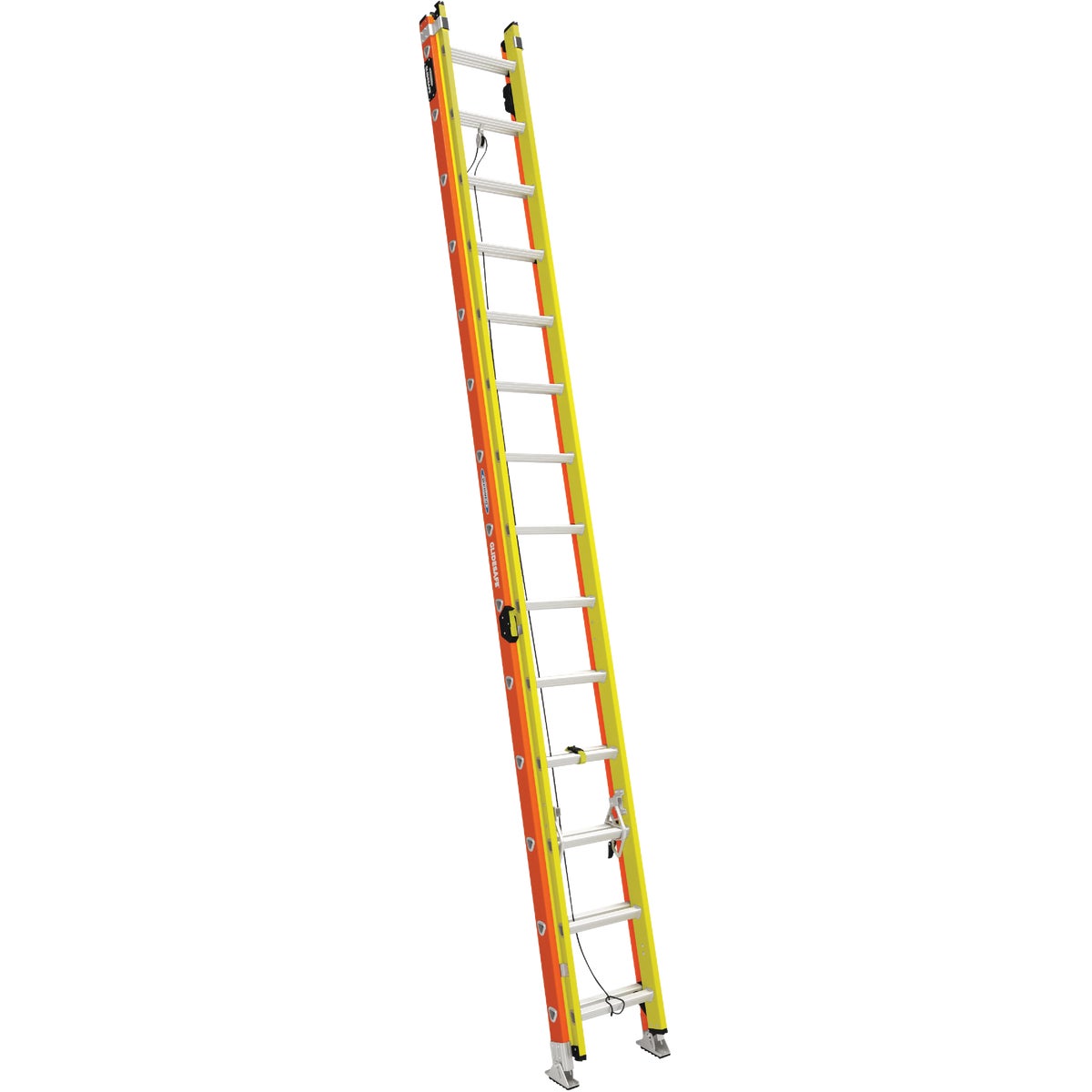 Werner GlideSafe 28 Ft. Fiberglass Tri-Rung Extension Ladder with 300 Lb. Load Capacity Type IA Duty Rating