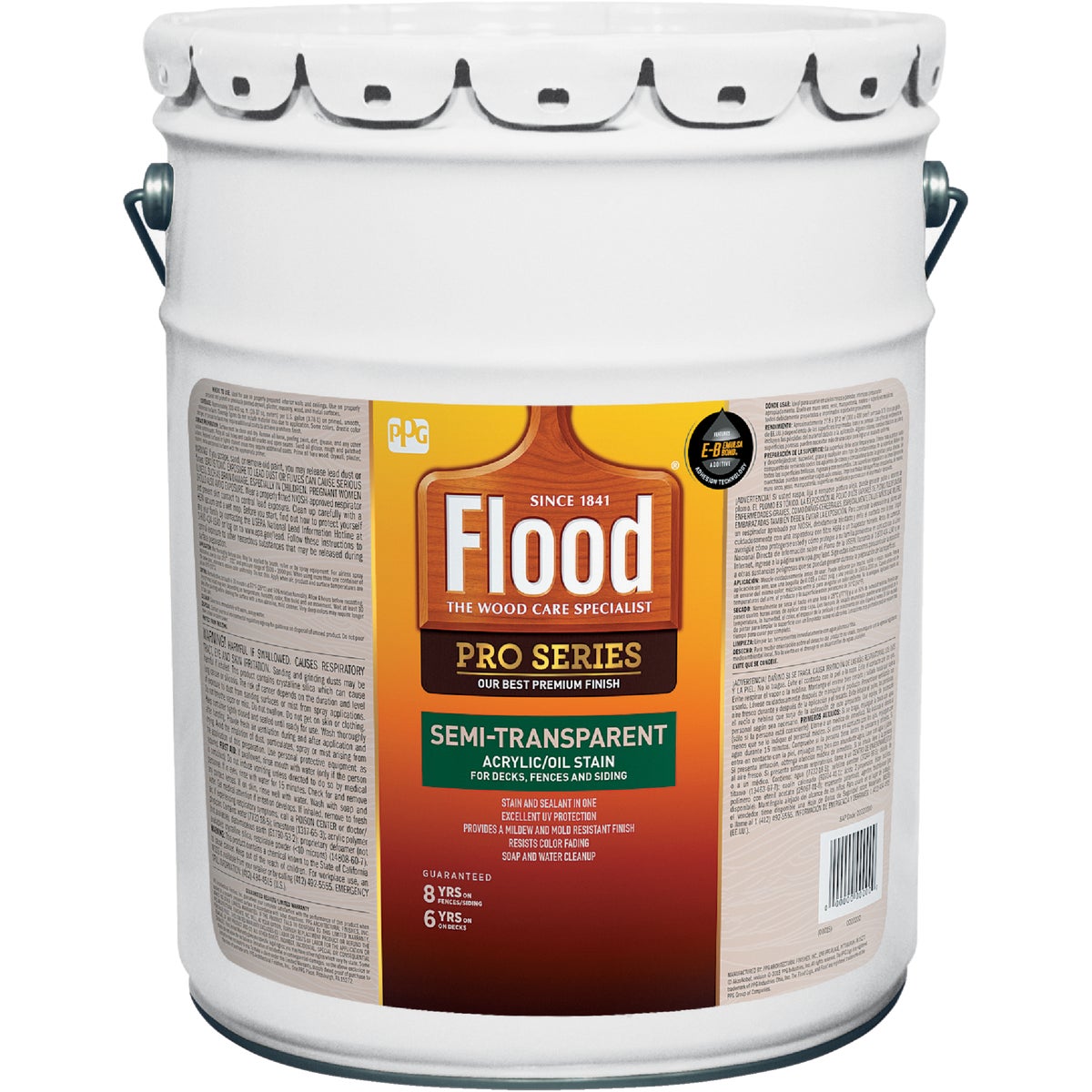 Flood Semi-Transparent Alkyd/Oil Wood Stain & Finish In One, Neutral, 5 Gal.
