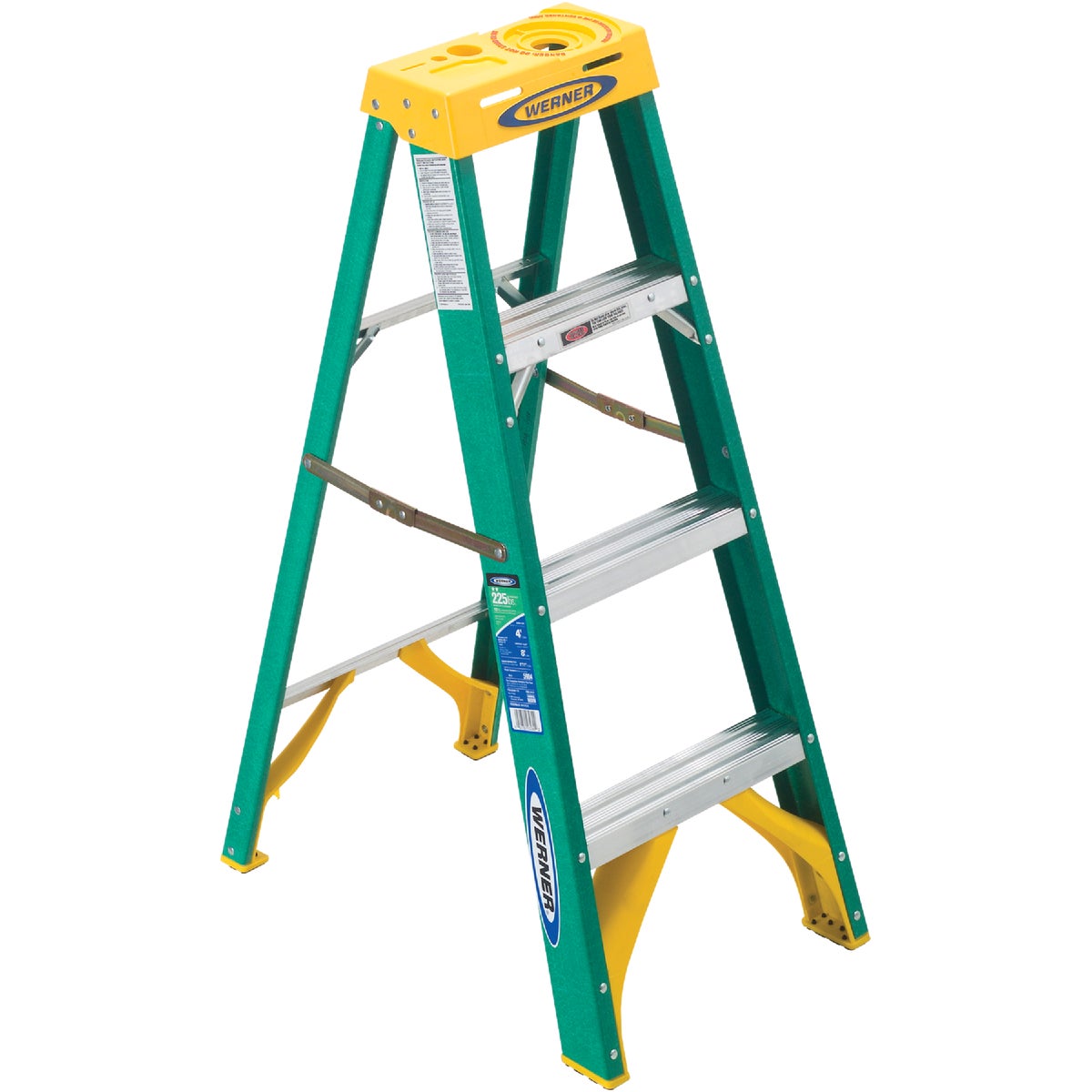 Werner 4 Ft. Fiberglass Step Ladder with 225 Lb. Load Capacity Type II Ladder Rating