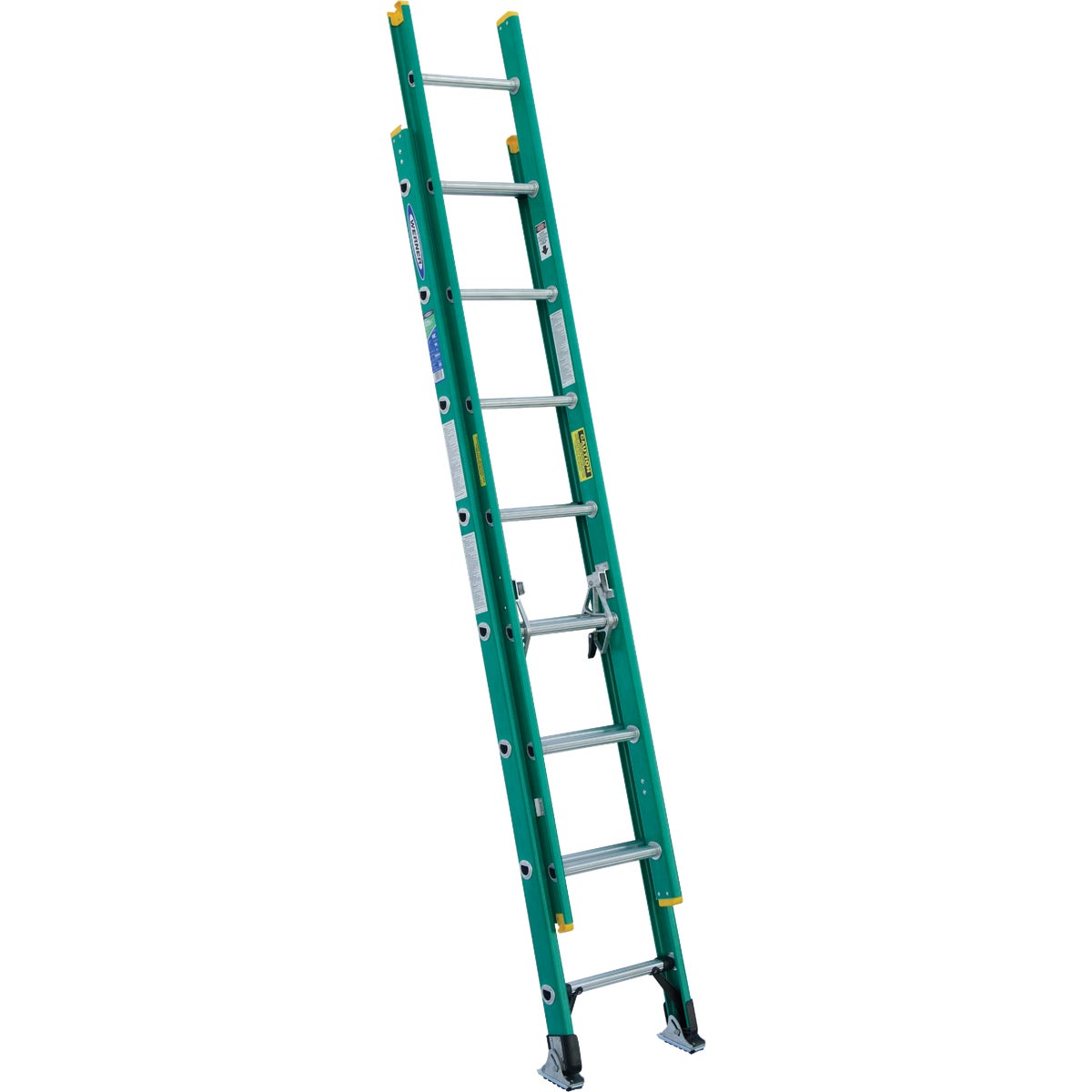 Werner 16 Ft. Fiberglass Extension Ladder with 225 Lb. Load Capacity Type II Duty Rating