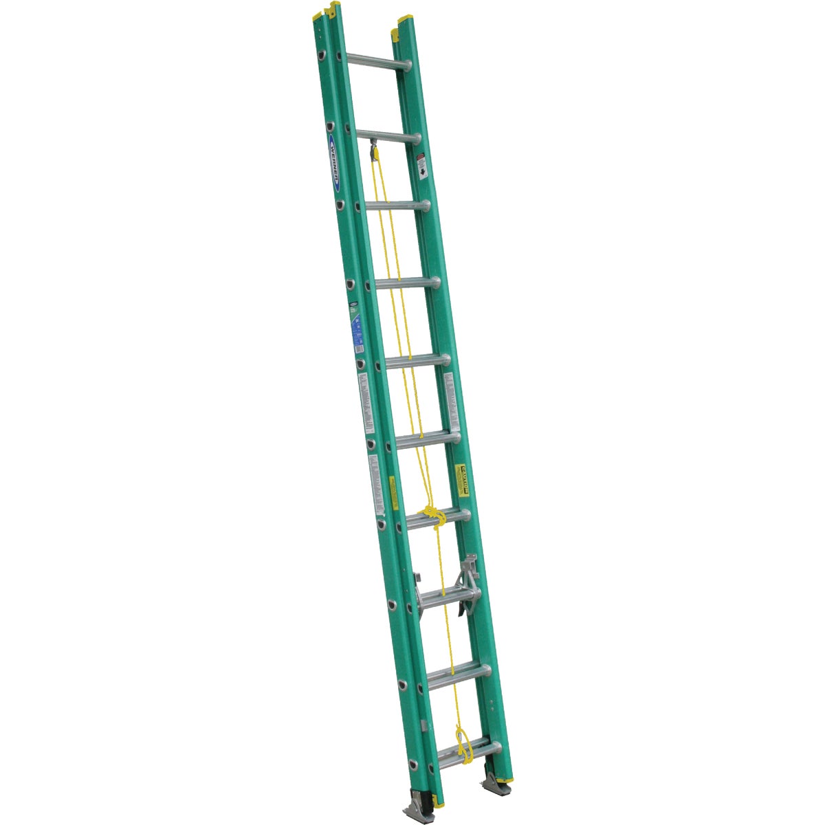 Werner 20 Ft. Fiberglass Extension Ladder with 225 Lb. Load Capacity Type II Duty Rating