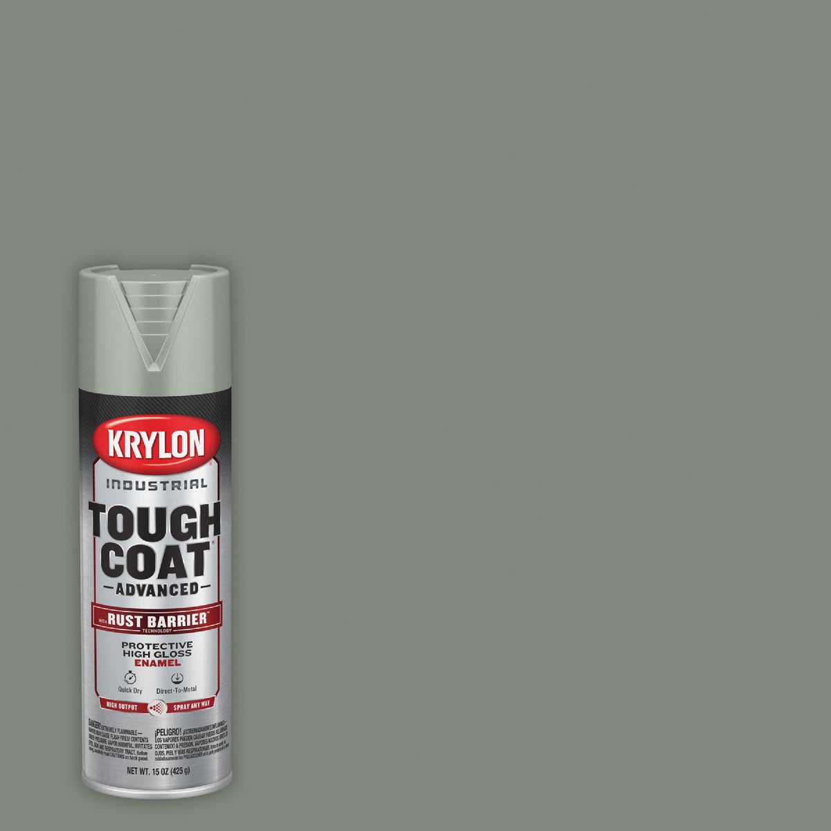 Krylon Industrial Tough Coat 15 Oz. Gloss Light Machinery Gray Rust Barrier Spray Enamel