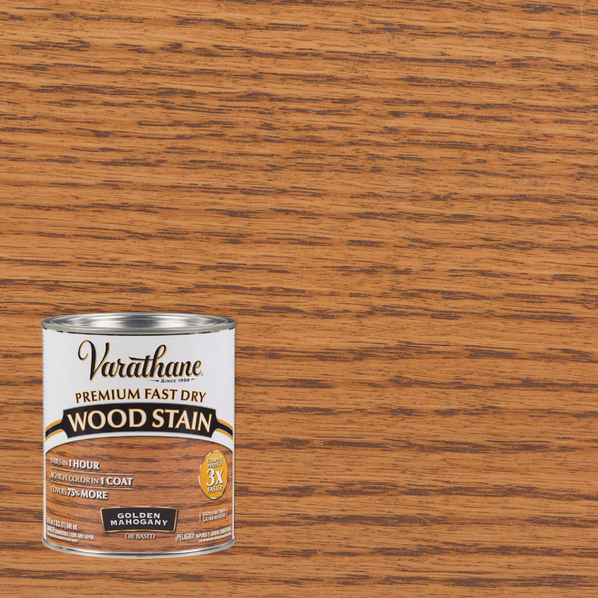 Varathane Fast Dry Golden Mahogany Urethane Modified Alkyd Interior Wood Stain, 1 Qt.