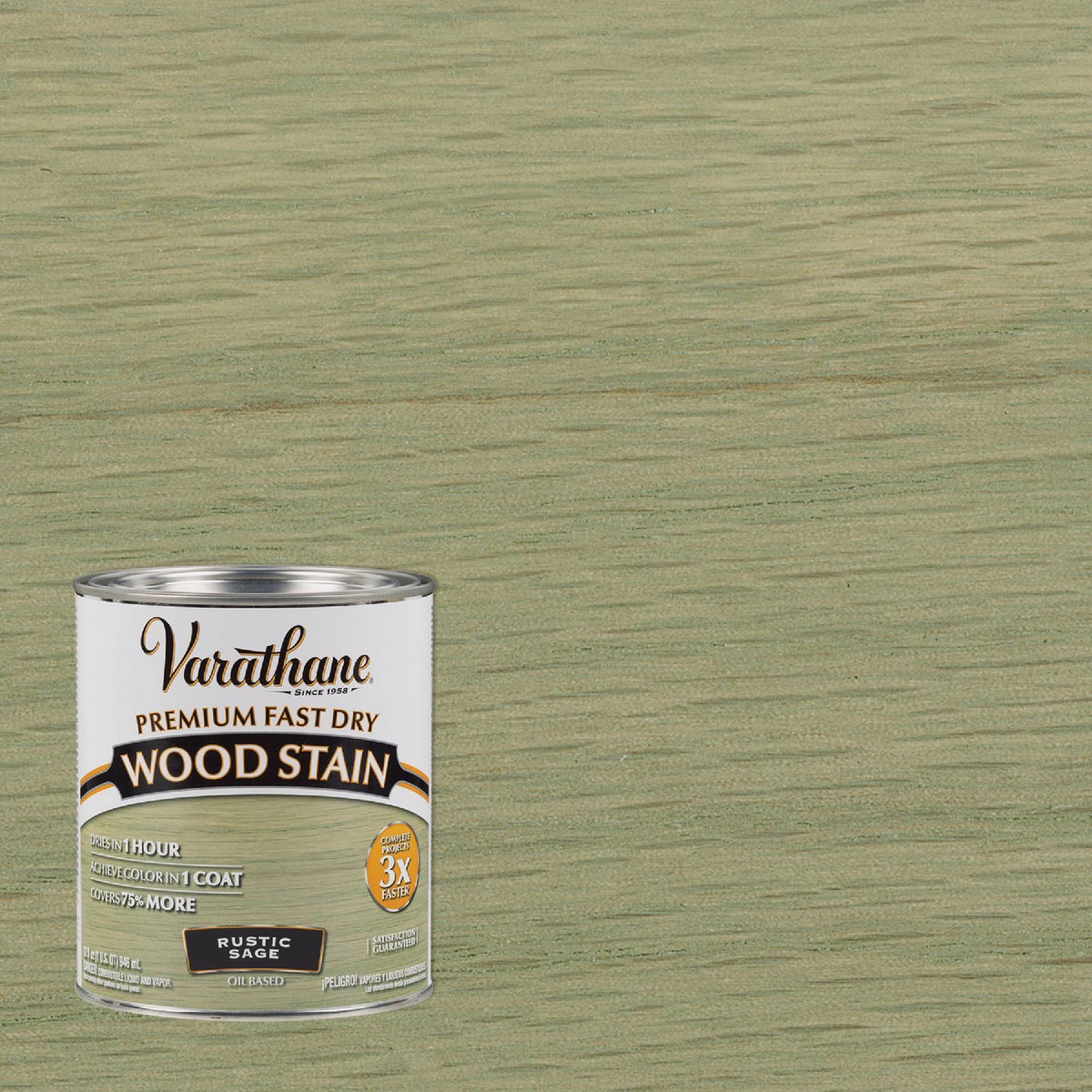 Varathane Fast Dry Rustic Sage Urethane Modified Alkyd Interior Wood Stain, 1 Qt.