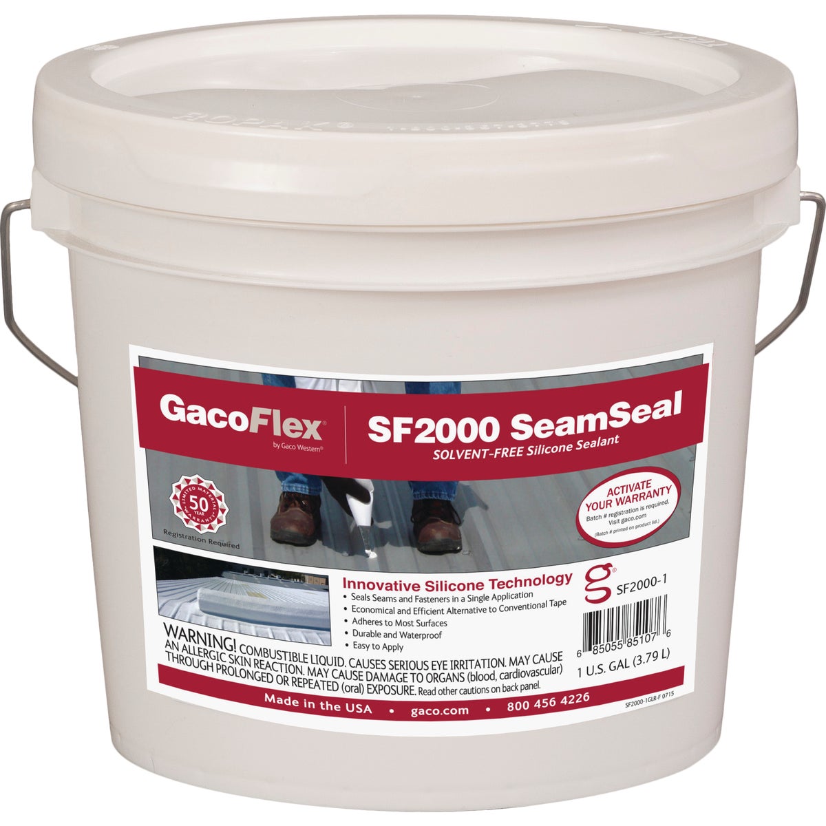 GacoFlex SeamSeal 1 Gal. White Solvent-Free Silicone Sealant, 193-971