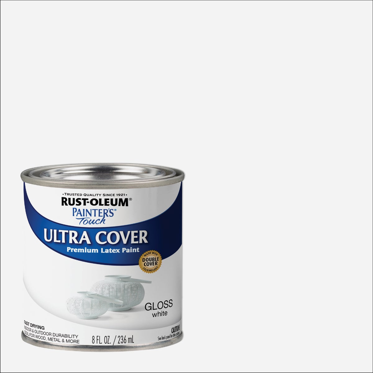 Rust-Oleum Painter's Touch 2X Ultra Cover Premium Latex Paint, White Gloss, 1/2 Pt.
