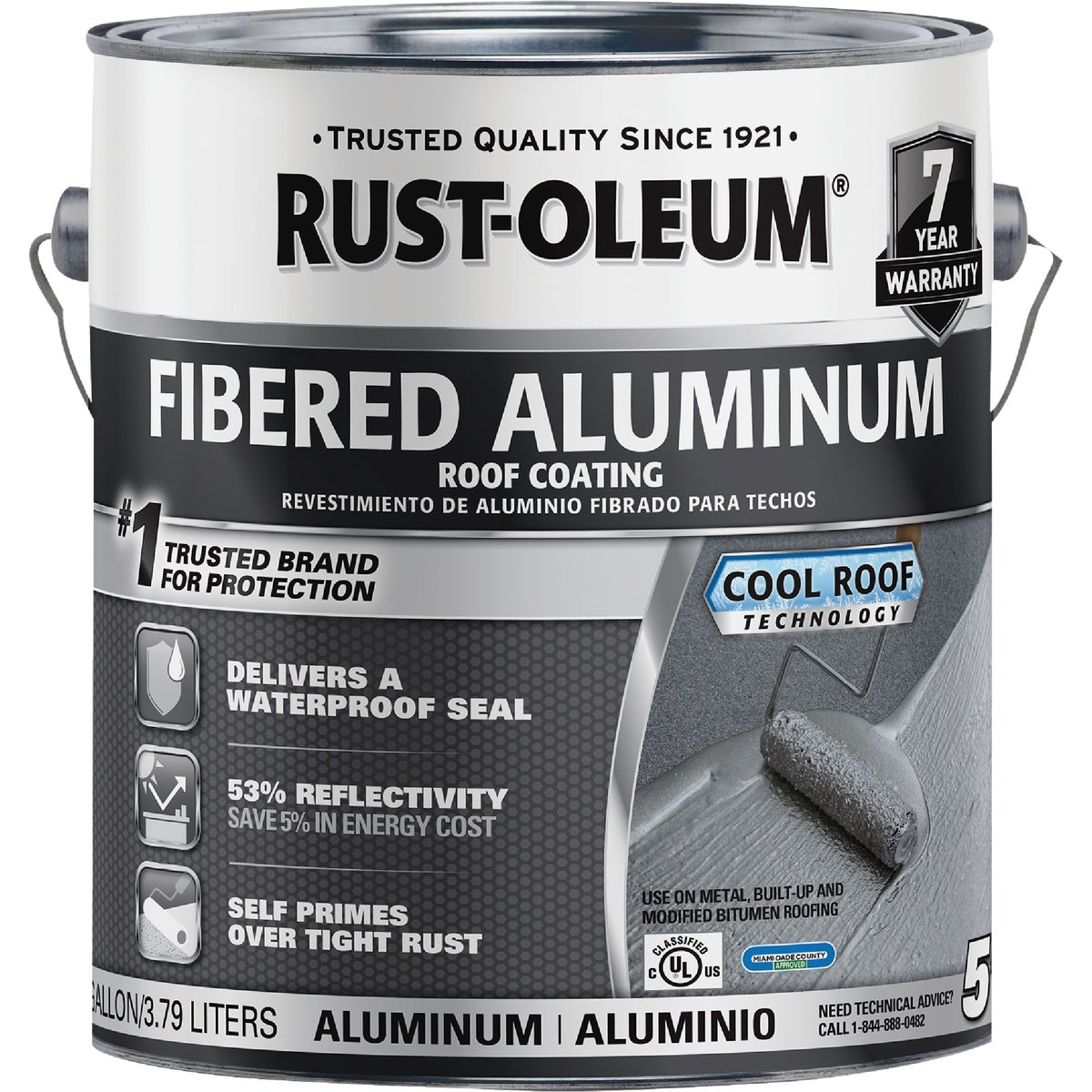 Rust-Oleum 510 1 Gal. 7-Year Fibered Aluminum Roof Coating