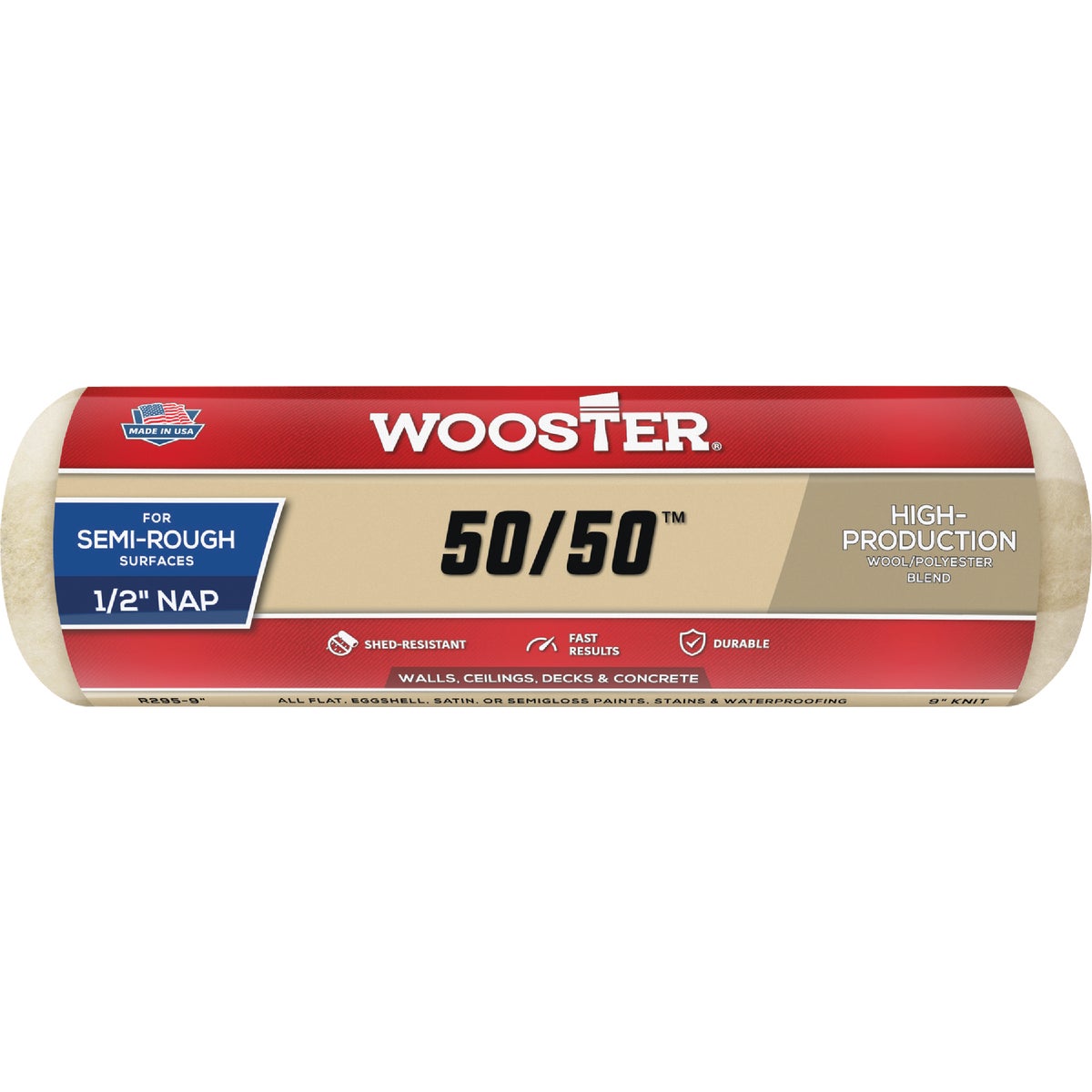 Wooster 50/50 9 In. x 1/2 In. Knit Fabric Roller Cover